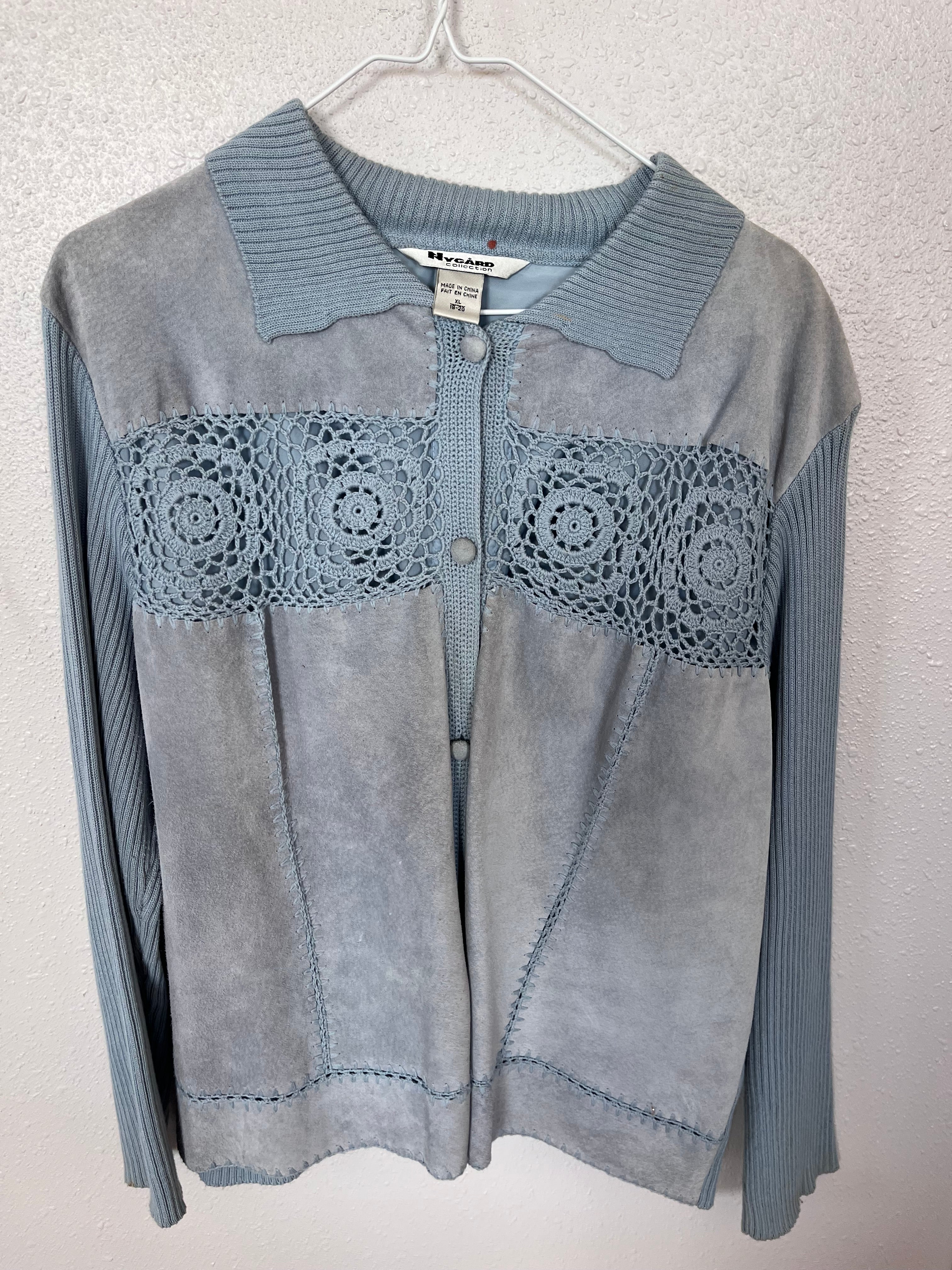 Vintage Dusty Blue Collared Blouse