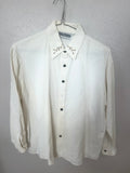 Vintage Ivory Shirt with Details on Collar