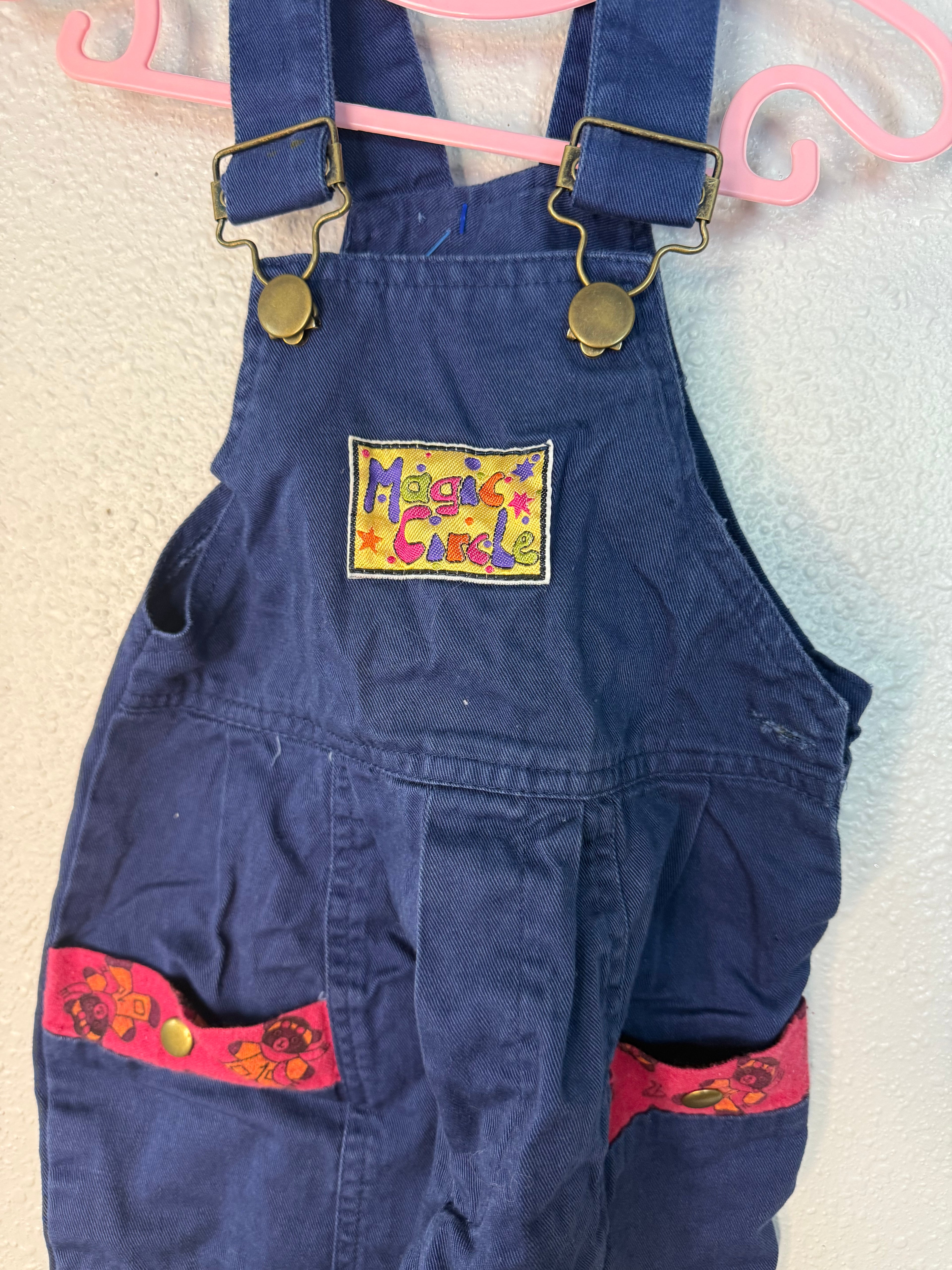 Vintage “Magic Circle” Blue Patterned Overalls