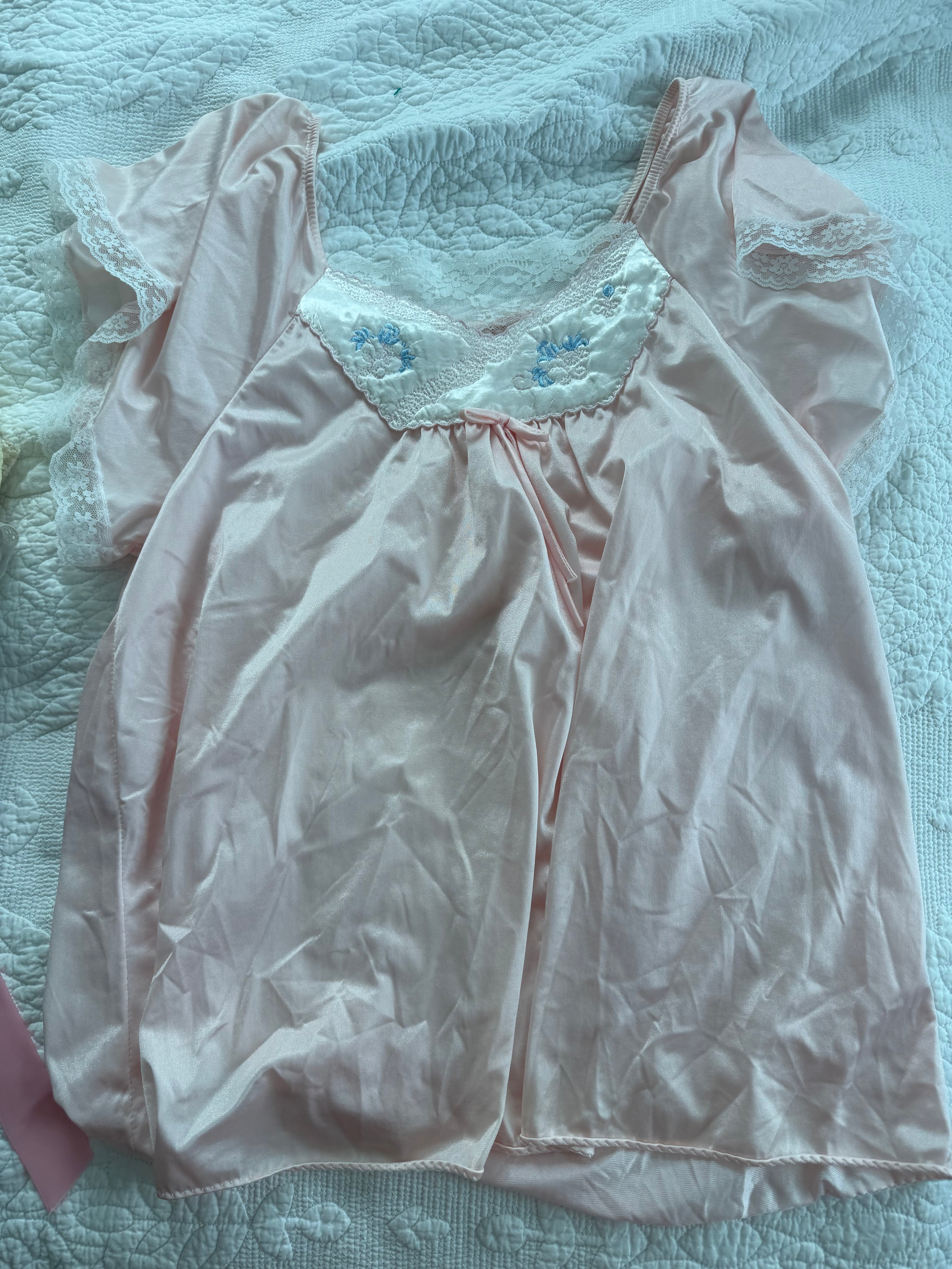 Vintage Satin Night Blouse/Babydoll Style Dress