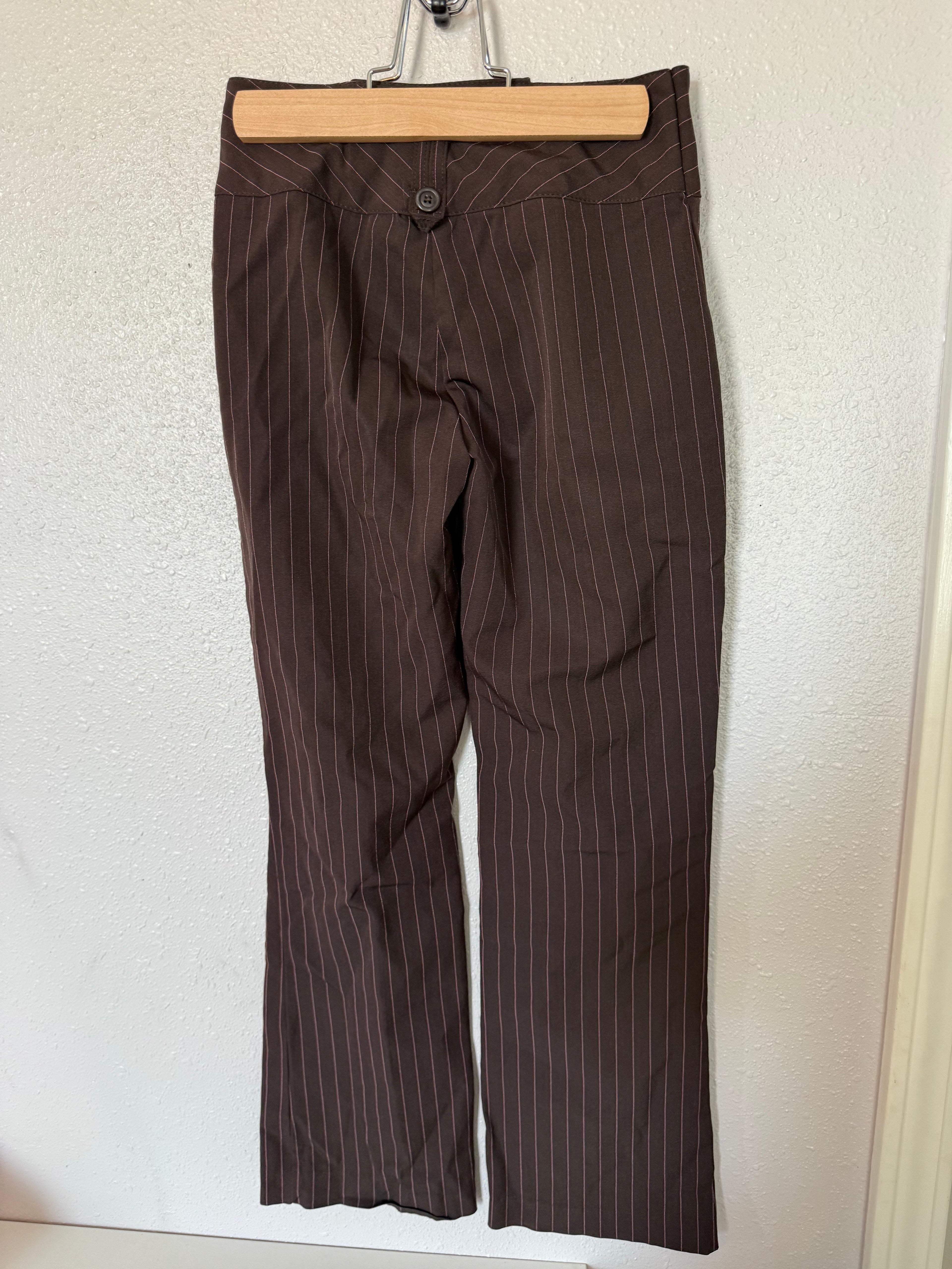 Y2K Brown with Pink Stripes Slacks