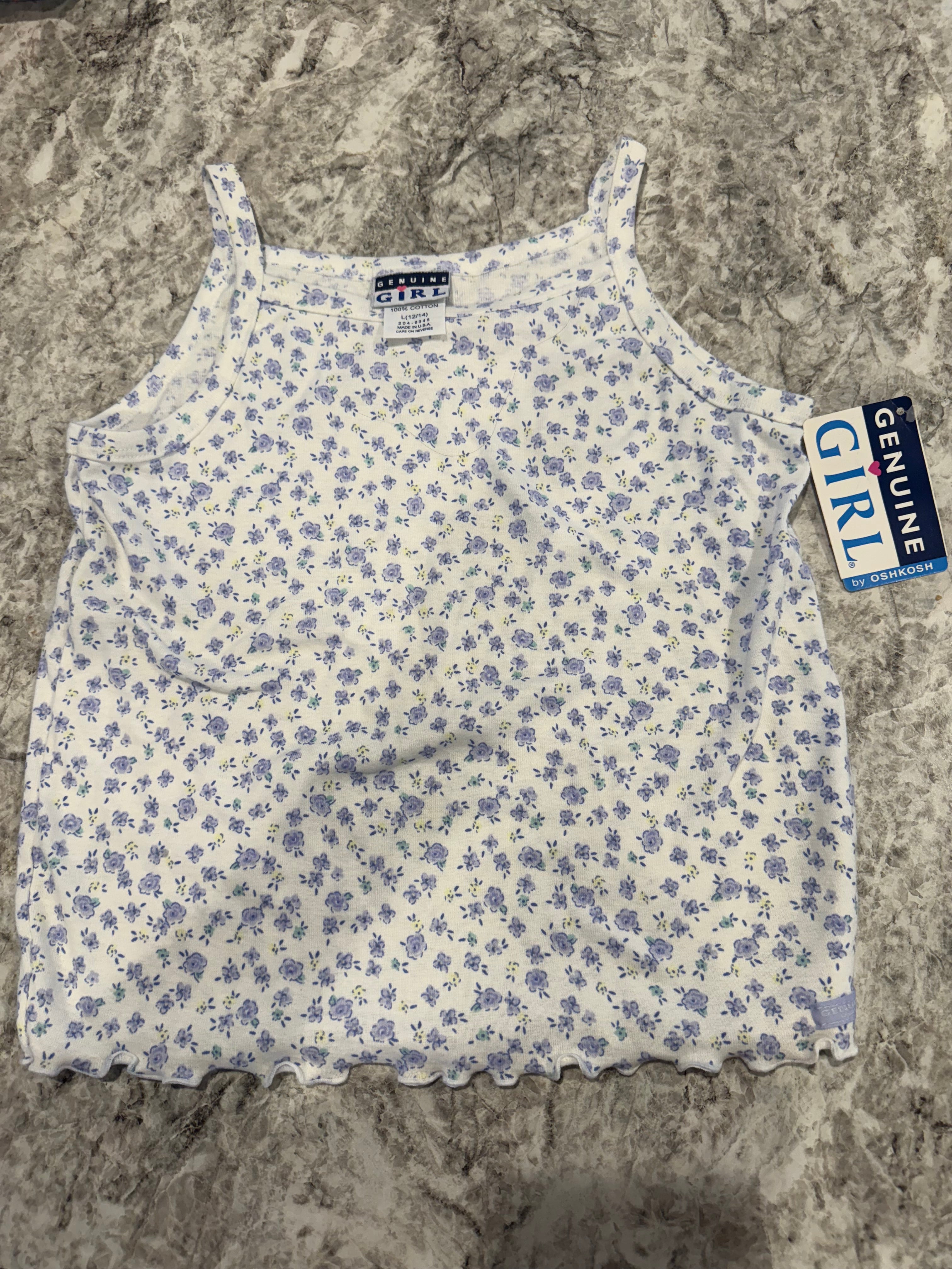 Vintage NWT Blue Floral Tank