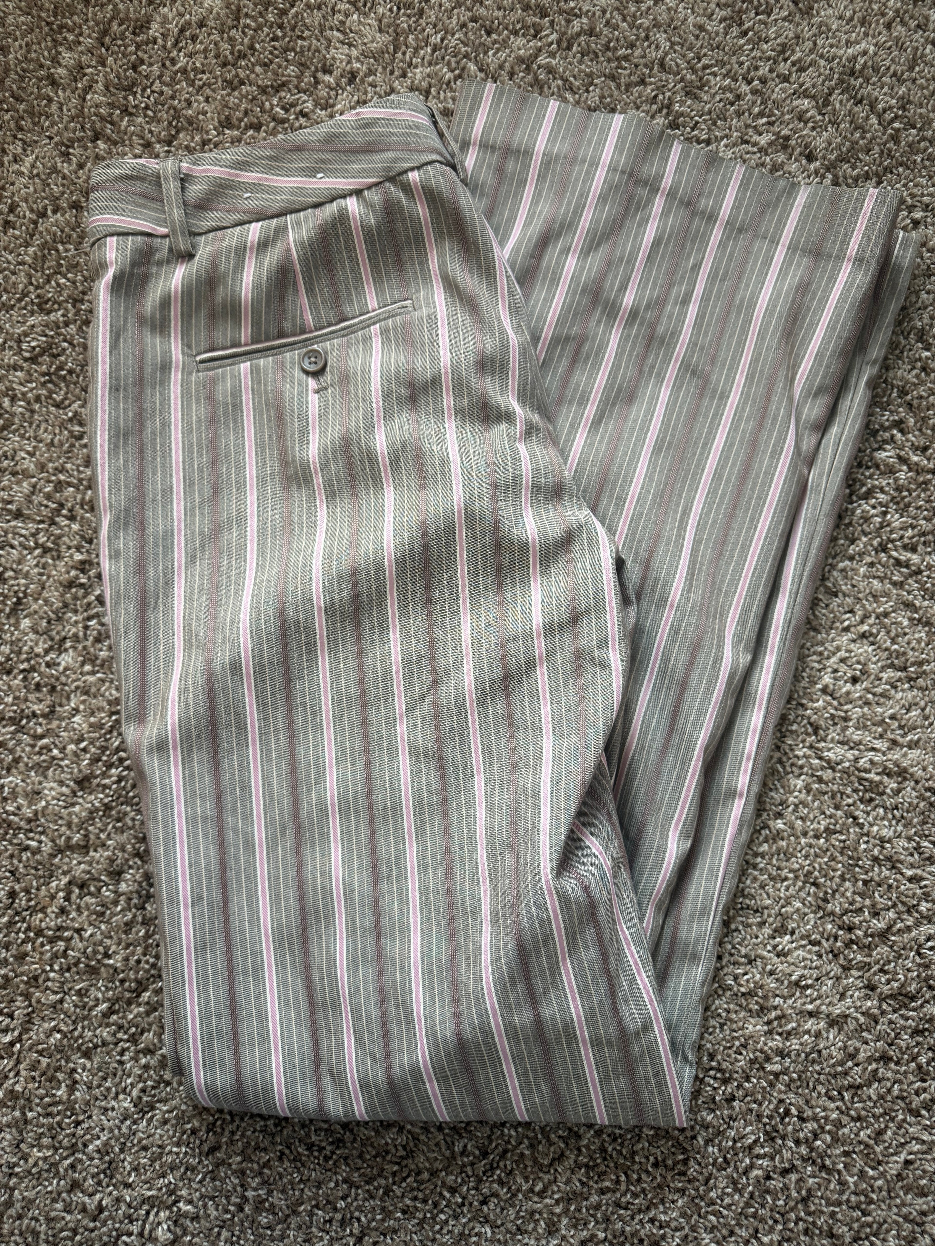 Y2K Pink and Brown Striped Slacks