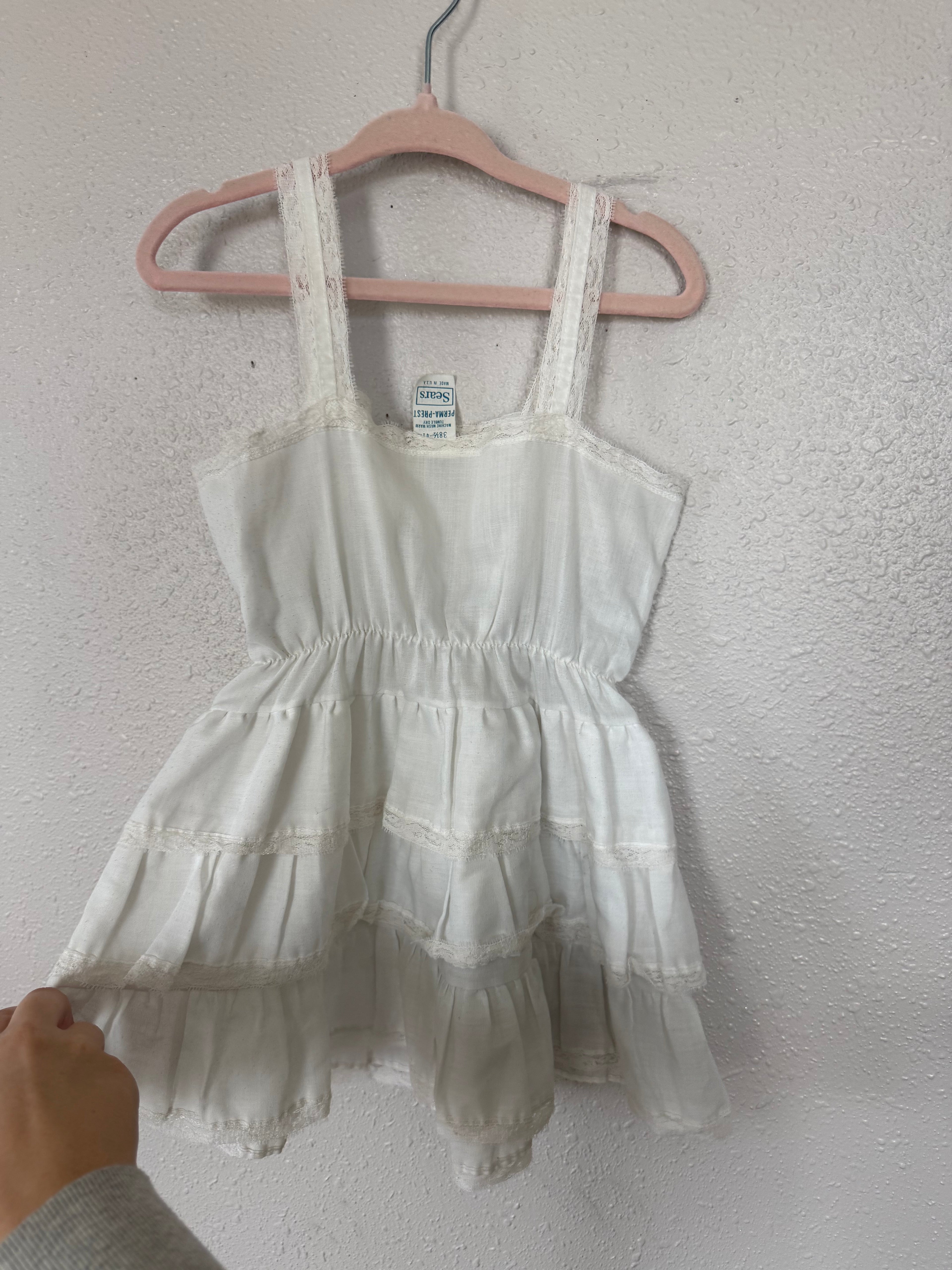 Vintage White With Lace Detailing Dress