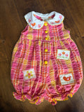 Vintage Pink and Orange Plaid Summer Bubble