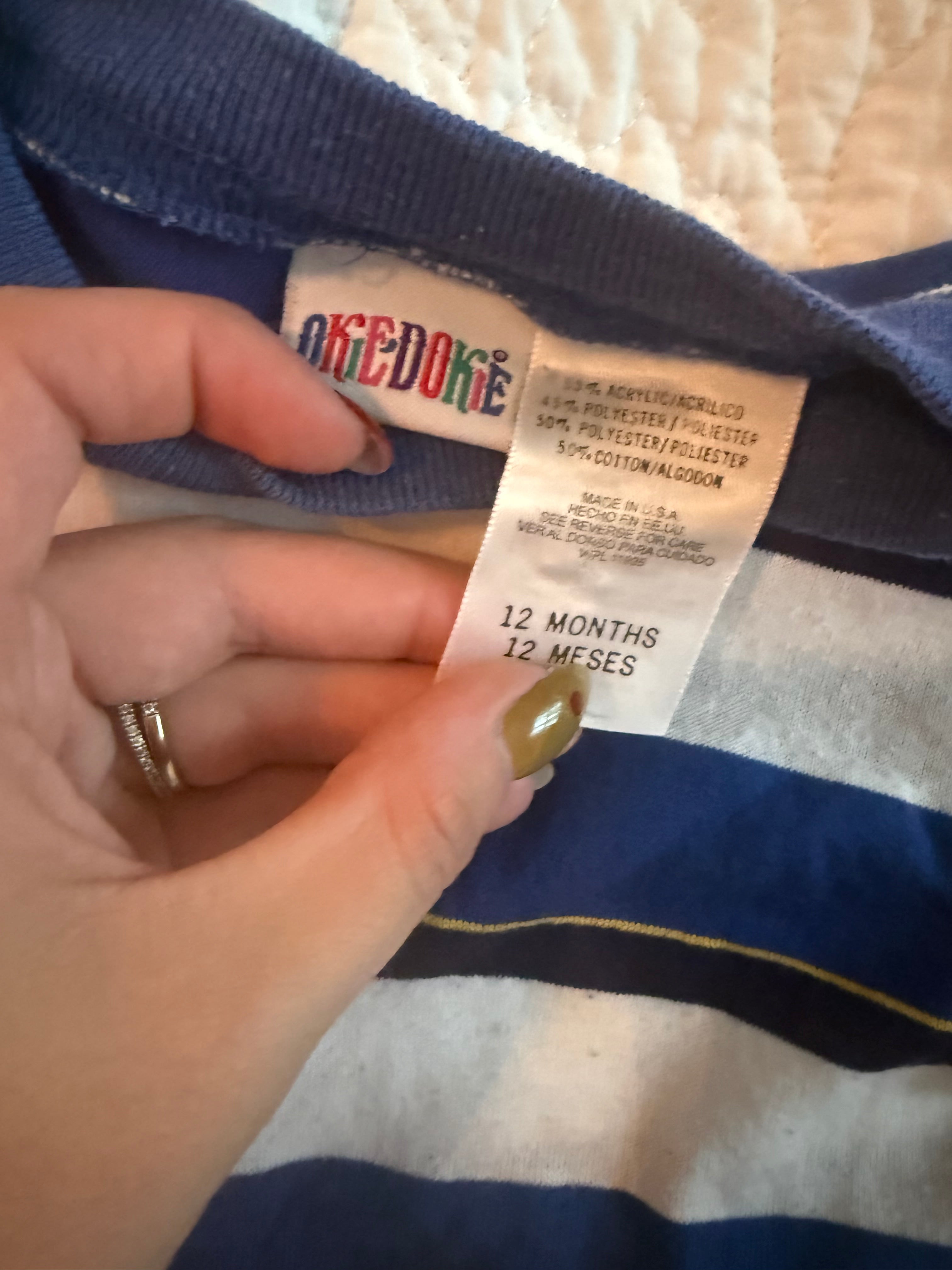 Vintage OkieDokie Blue Striped Tee