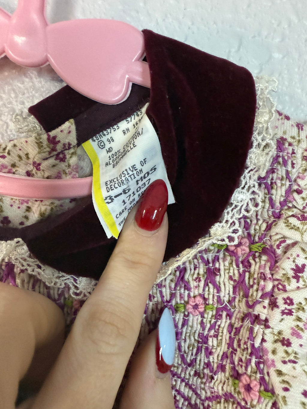 Vintage Smocked Purple Floral Jumper