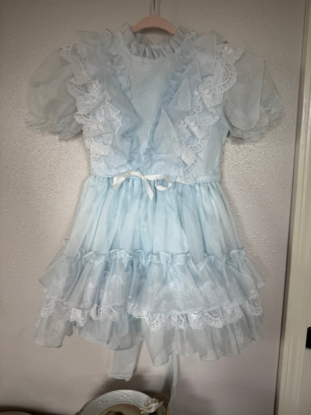 Vintage Frilly Baby Blue Dress