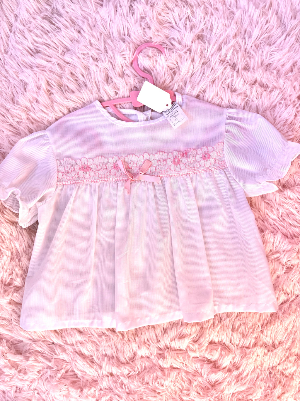 Vintage Pink and White Blouse