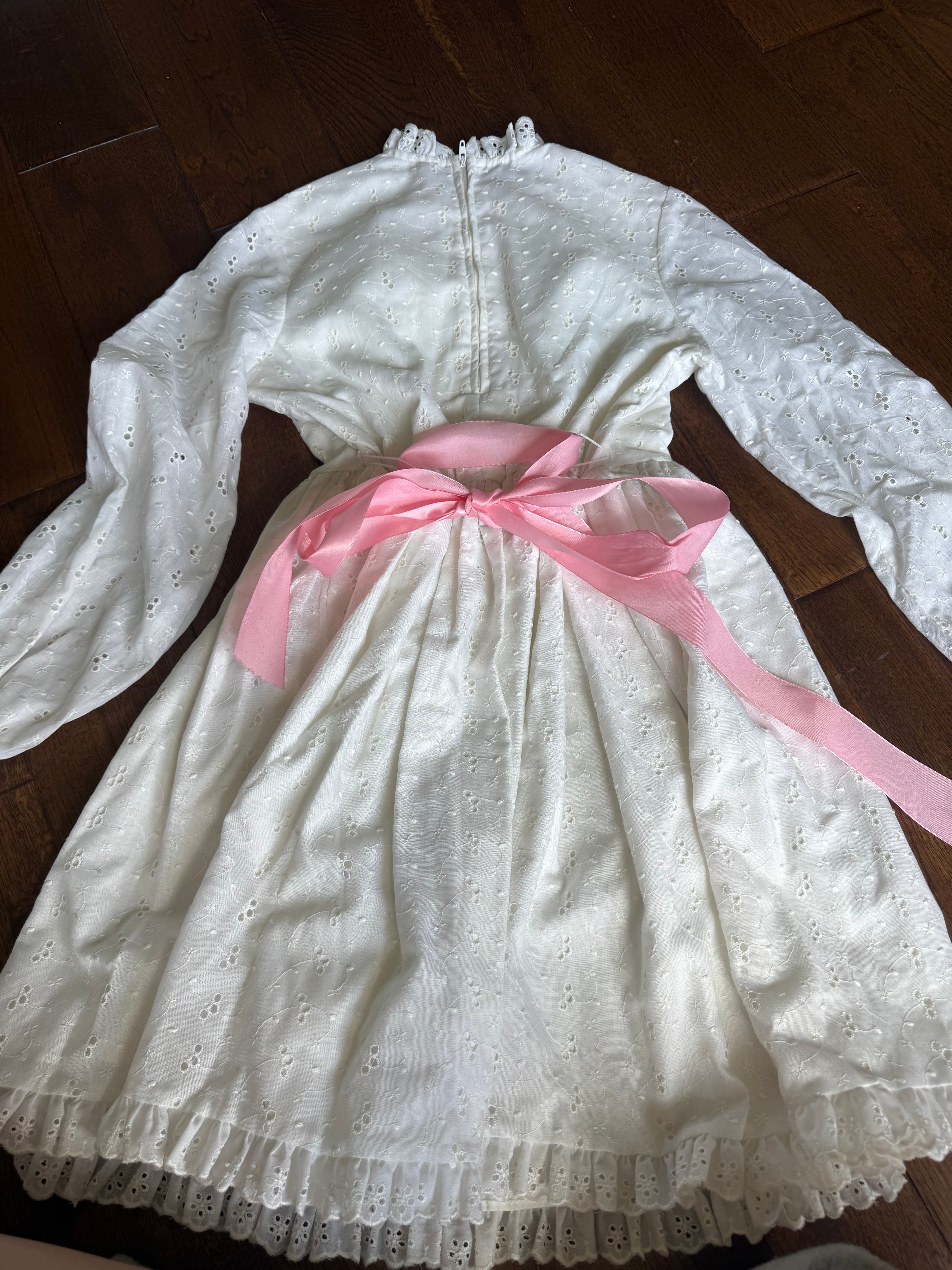 Vintage White Eyelet Lace Dress