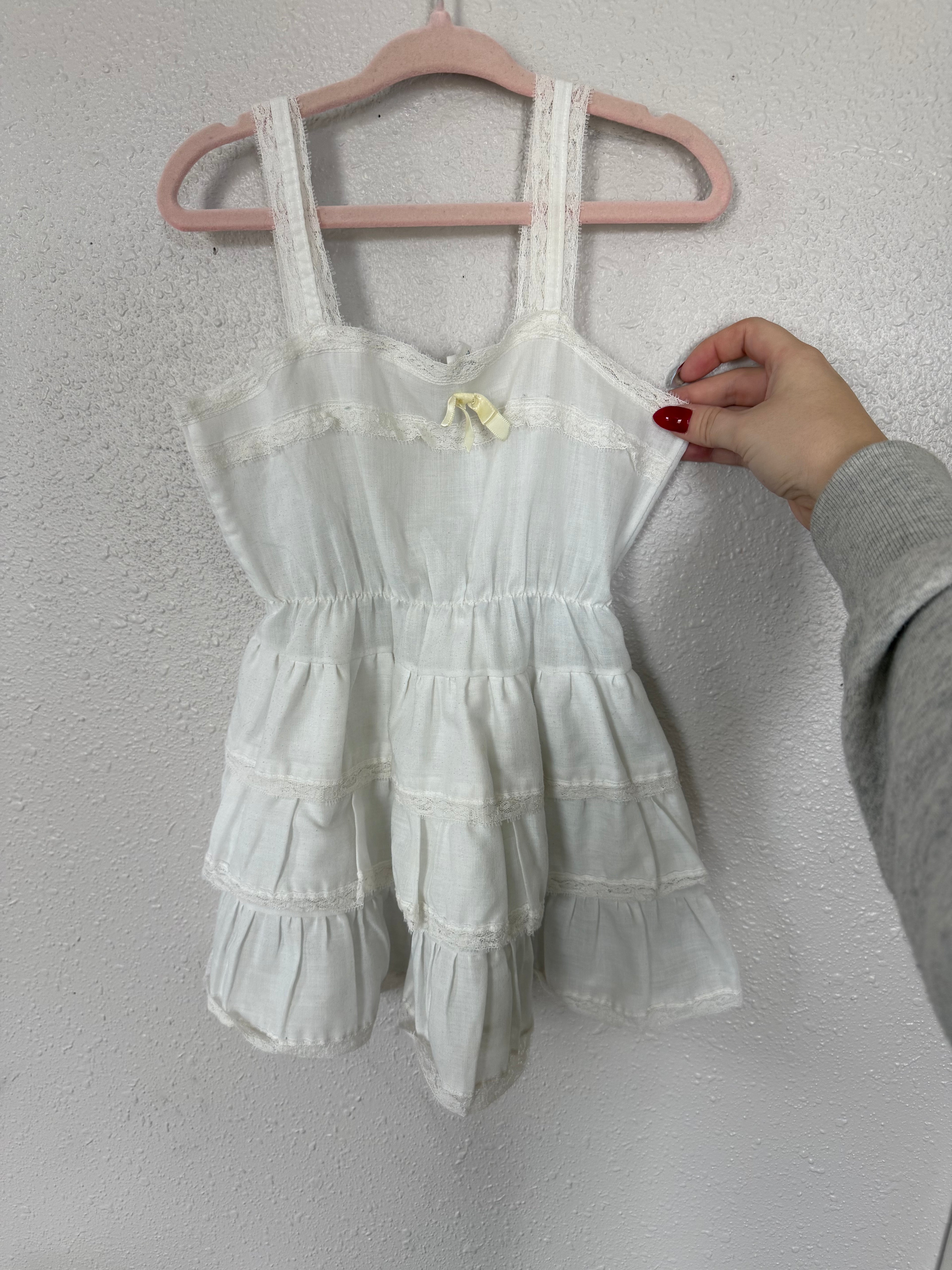 Vintage White With Lace Detailing Dress