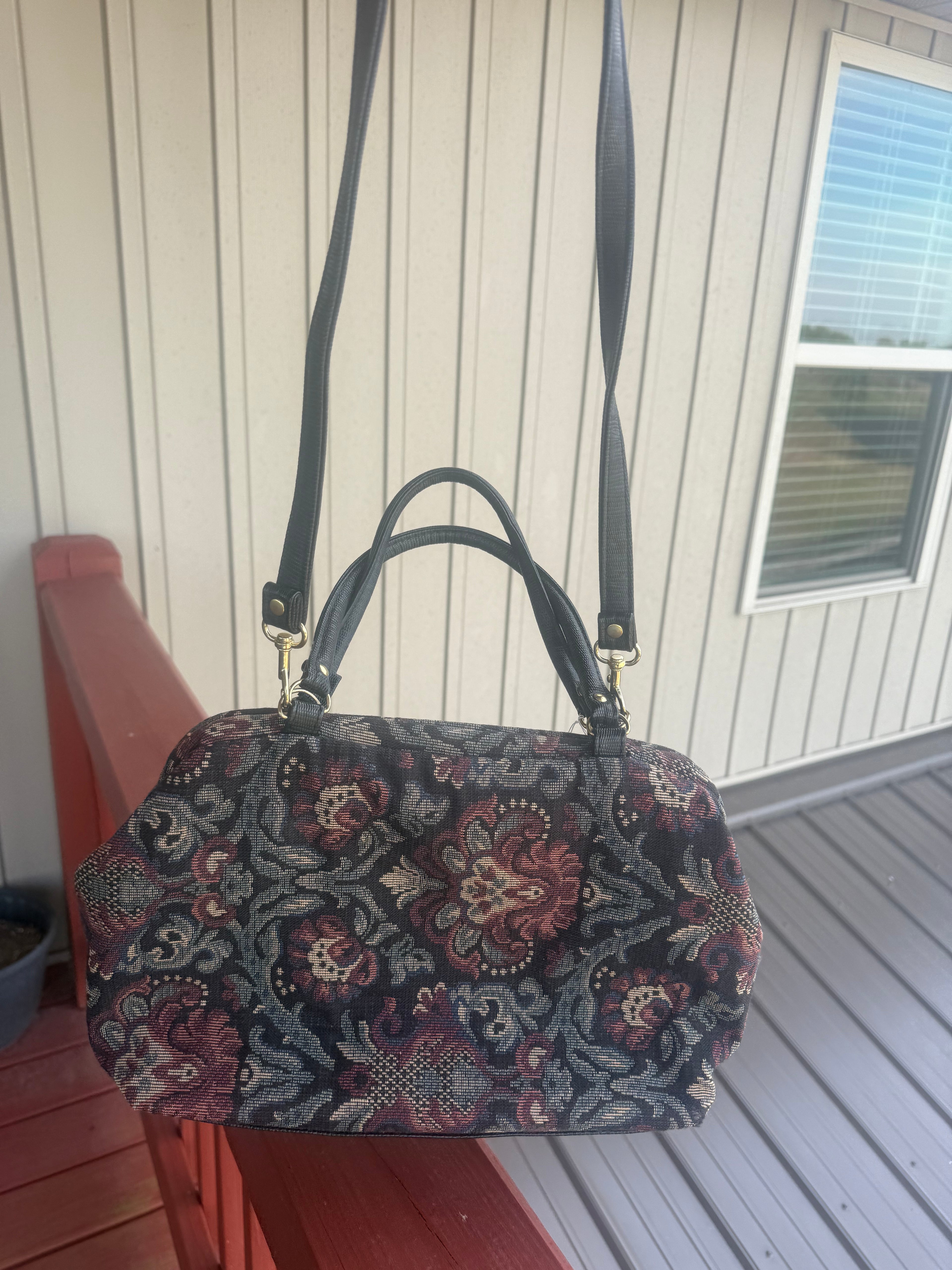 Vintage Canvas Floral Purse