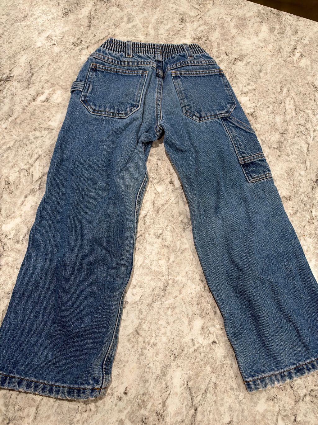 Vintage Dark Wash Jeans with Elastic Waistband
