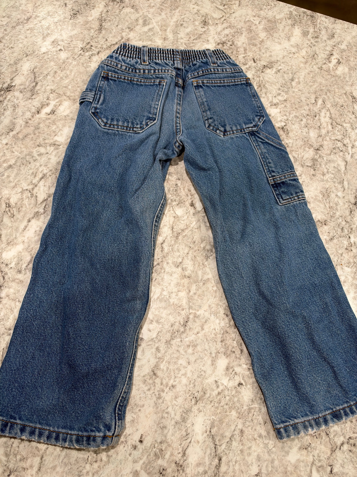 Vintage Dark Wash Jeans with Elastic Waistband