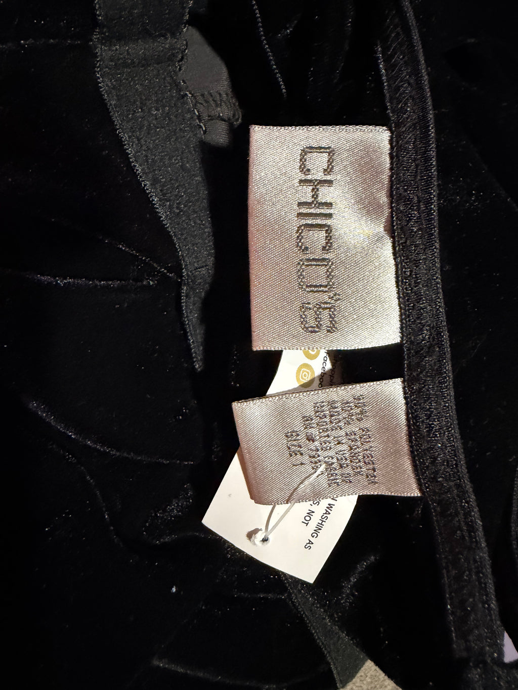 Y2K Chico’s Velour Black Tank
