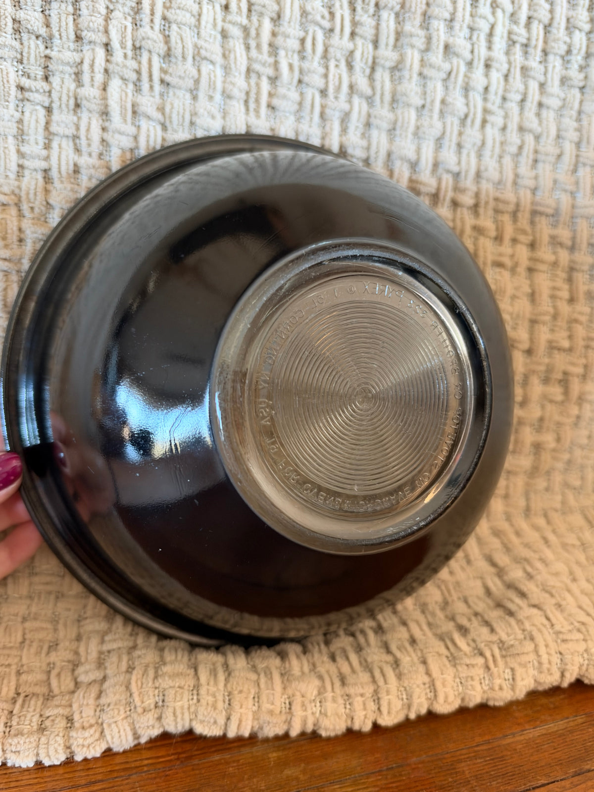 Vintage Pyrex #323 Black Clear Bottom Mixing Bowl