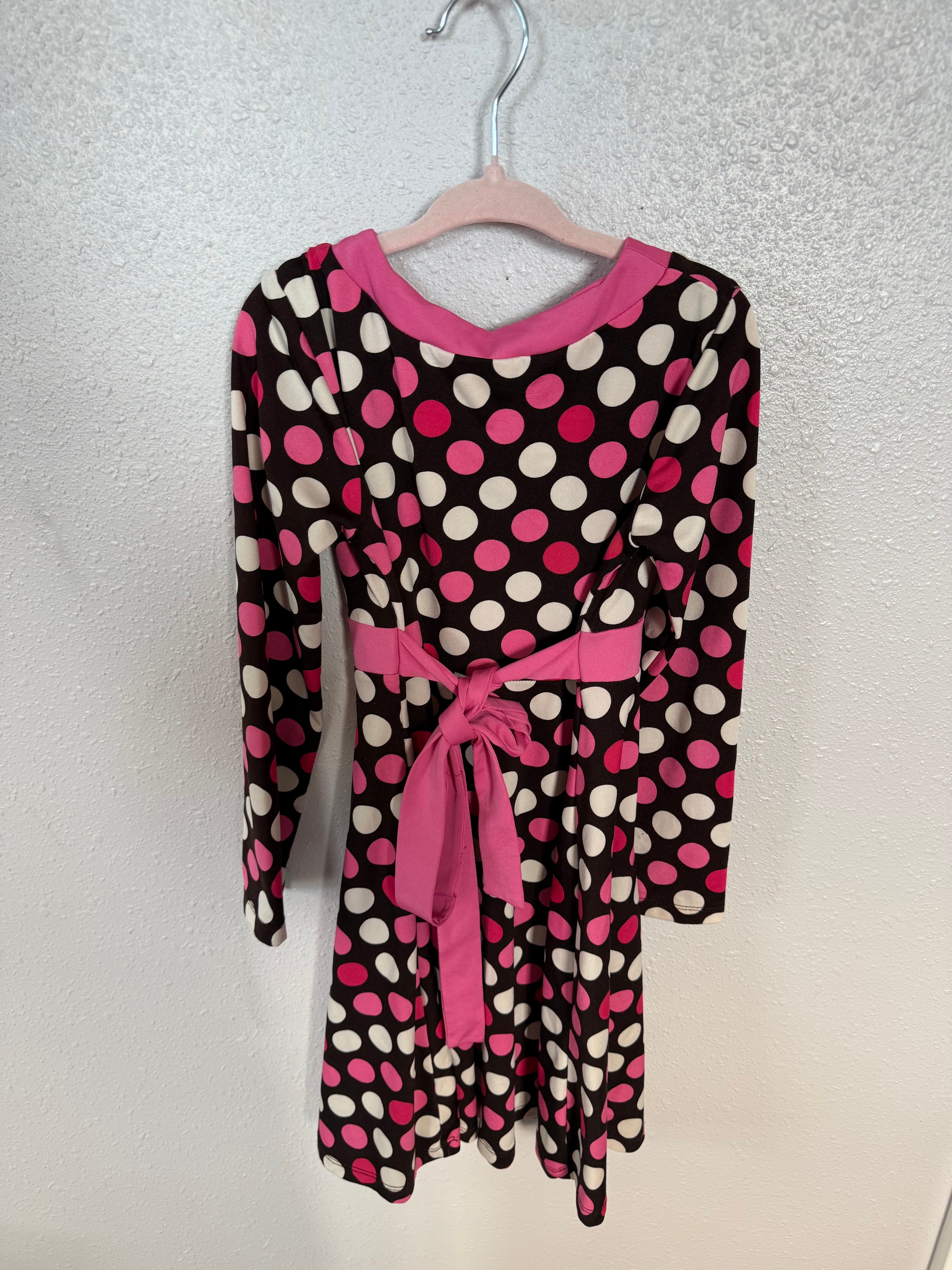 Y2K Pink and Brown polka-dot Dress
