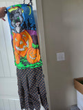 Vintage Halloween Black Cat & Jack-O’-Lantern Windsock