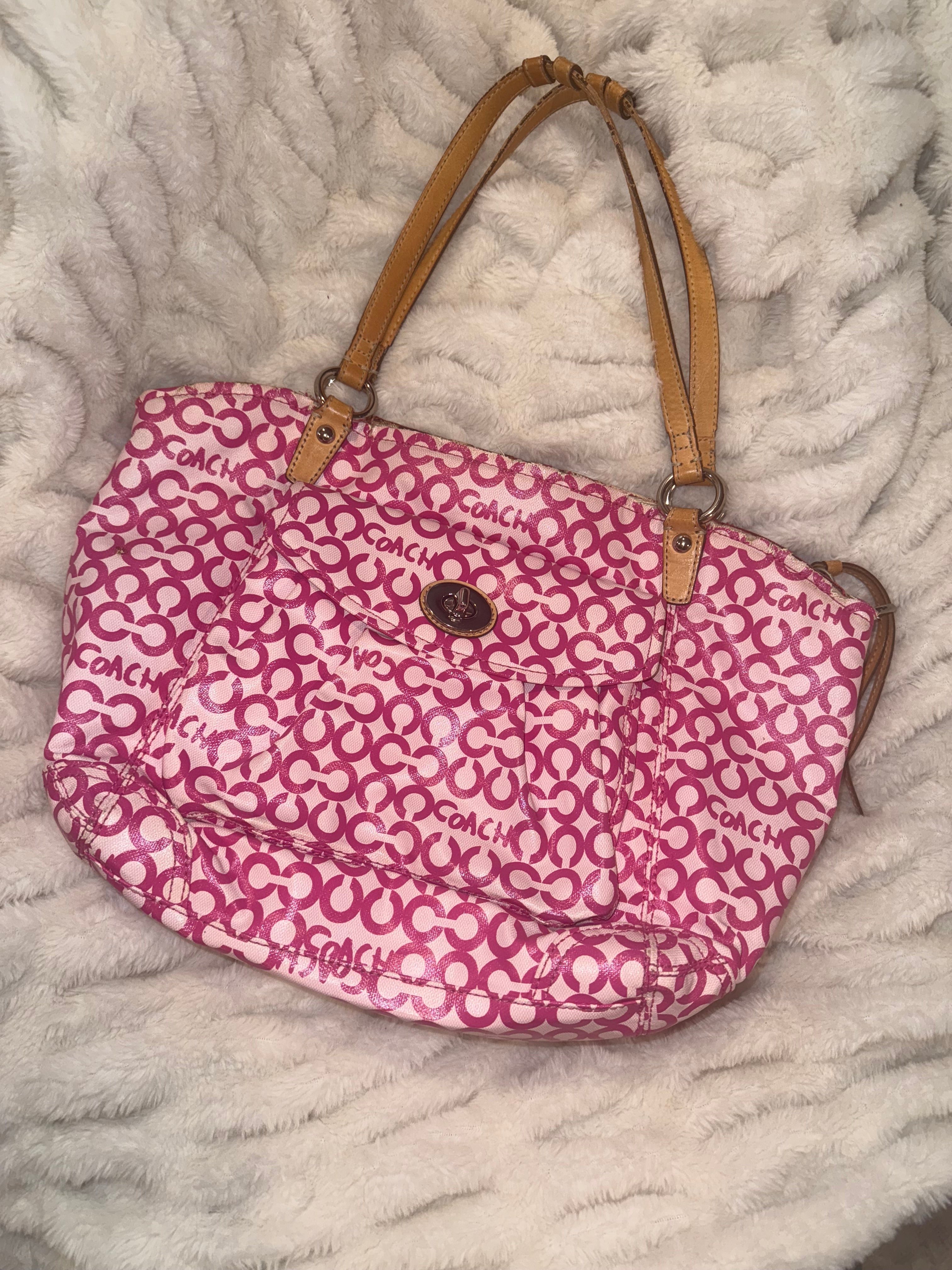 Authentic Y2K Coach Op Art Leah Tote Purse