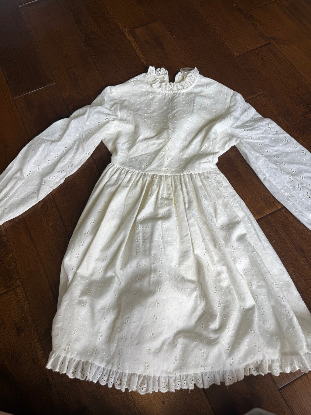 Vintage White Eyelet Lace Dress