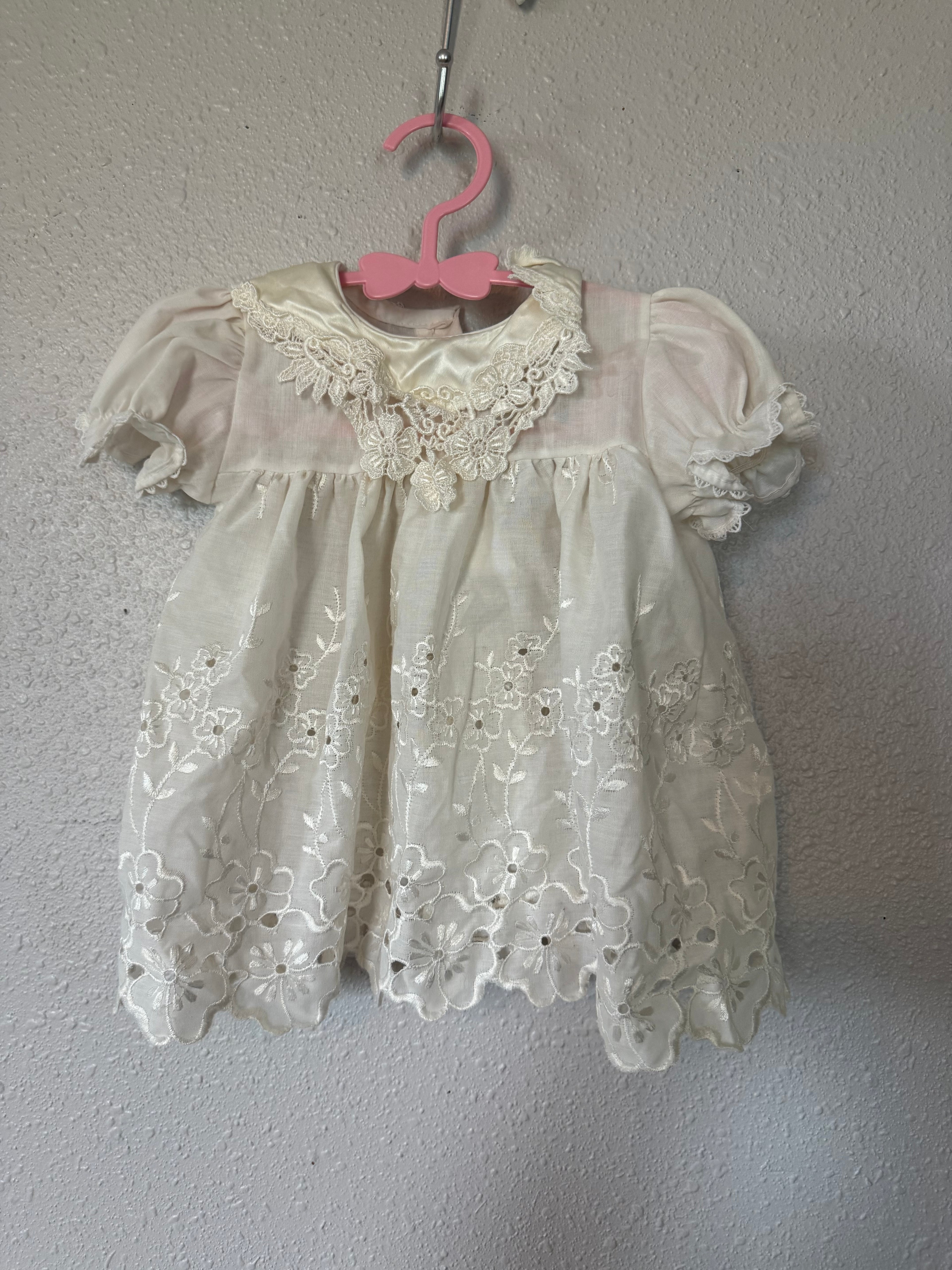 Vintage Cream Eyelet Dress
