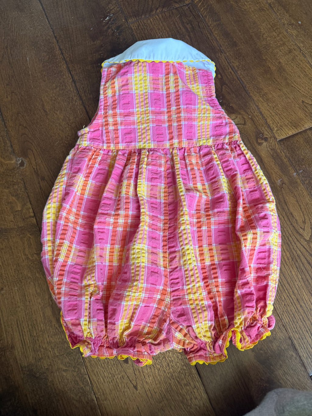 Vintage Pink and Orange Plaid Summer Bubble