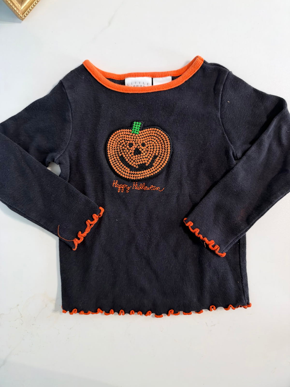 Y2K Sequin Pumpkin and Embroidered Long Sleeve