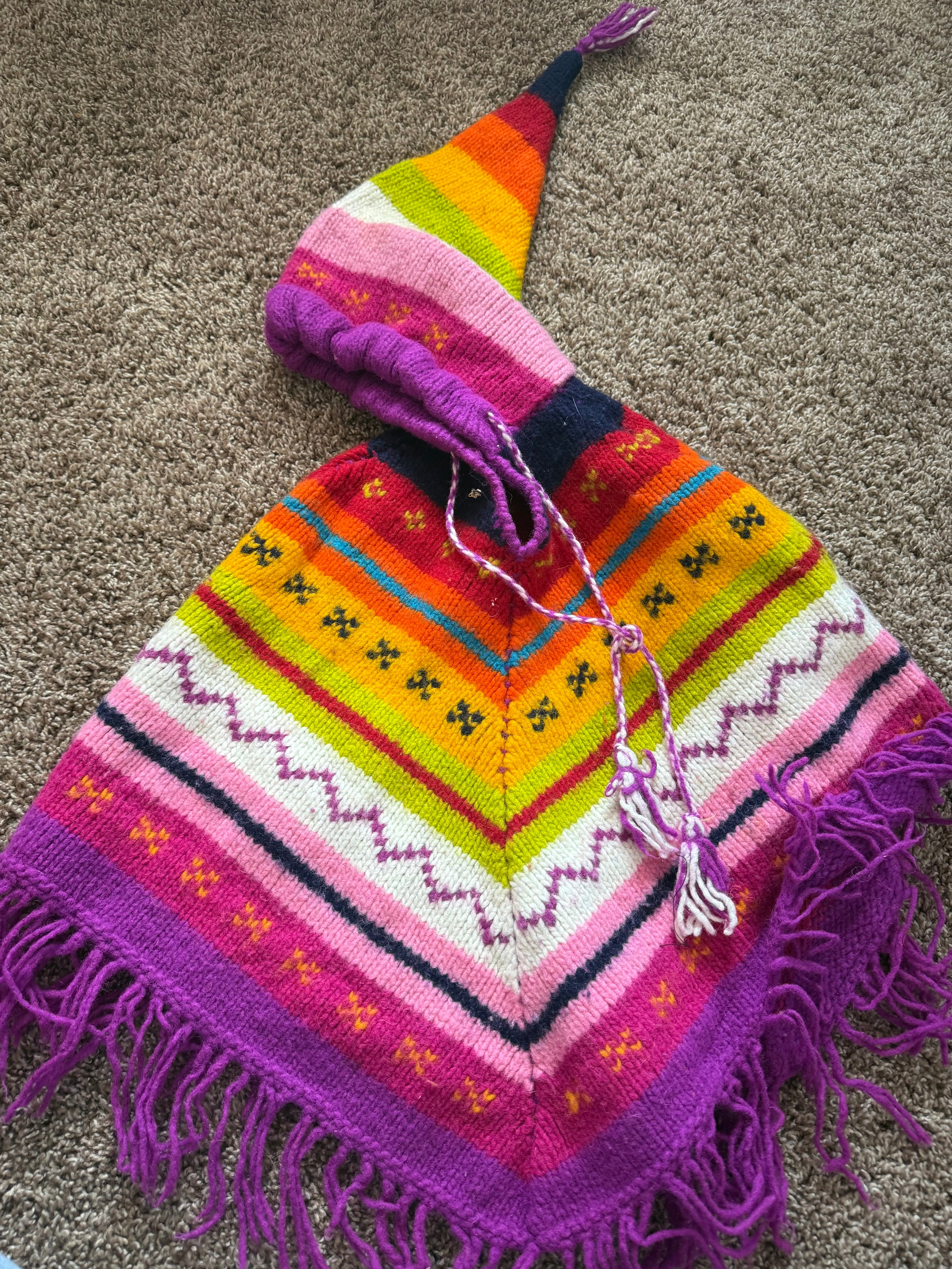 Vintage Colorful Poncho