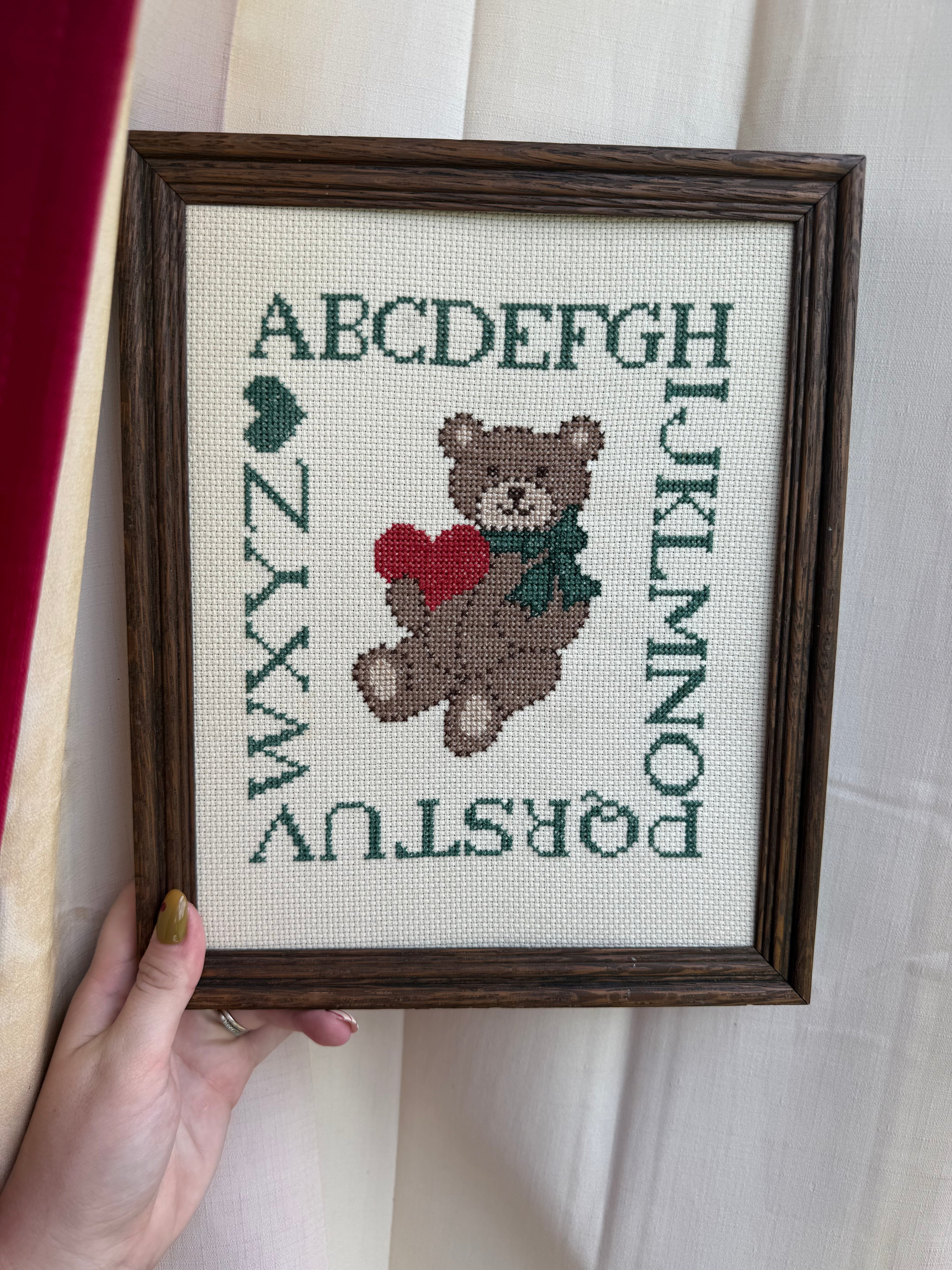 Needlepoint Bear ABC’s Frame