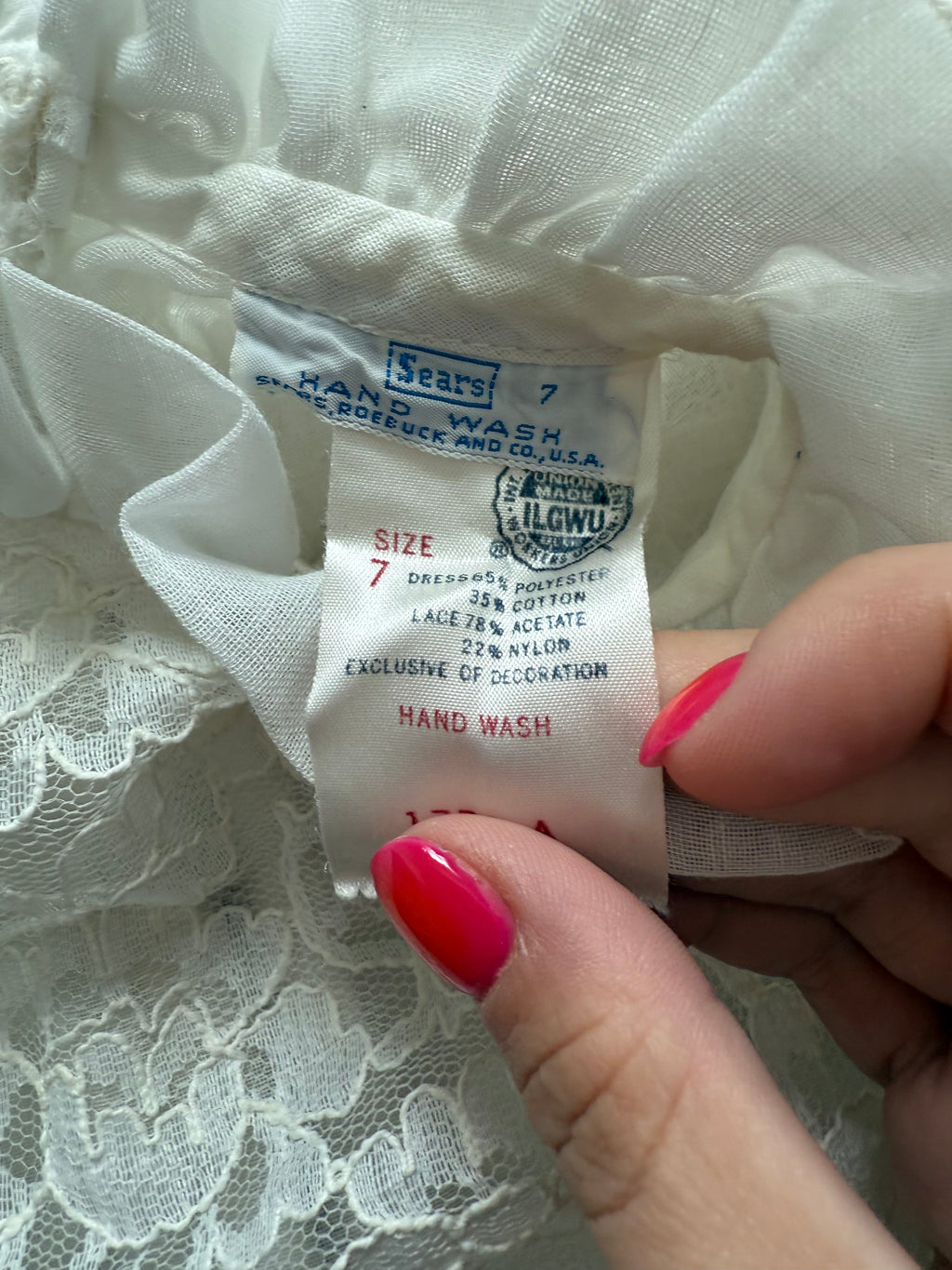 Vintage Sears White Lace Dress