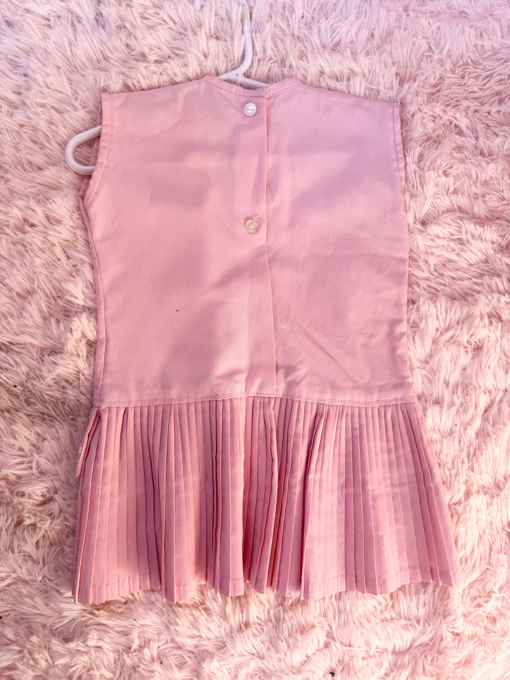 Vintage Pink Pleated Dress