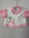 Vintage Pink Gingham “Hi” Blouse