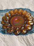 Vintage Marigold Carnival Glass Egg Plate
