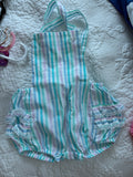 Vintage Pastel Striped Ruffle Bubble