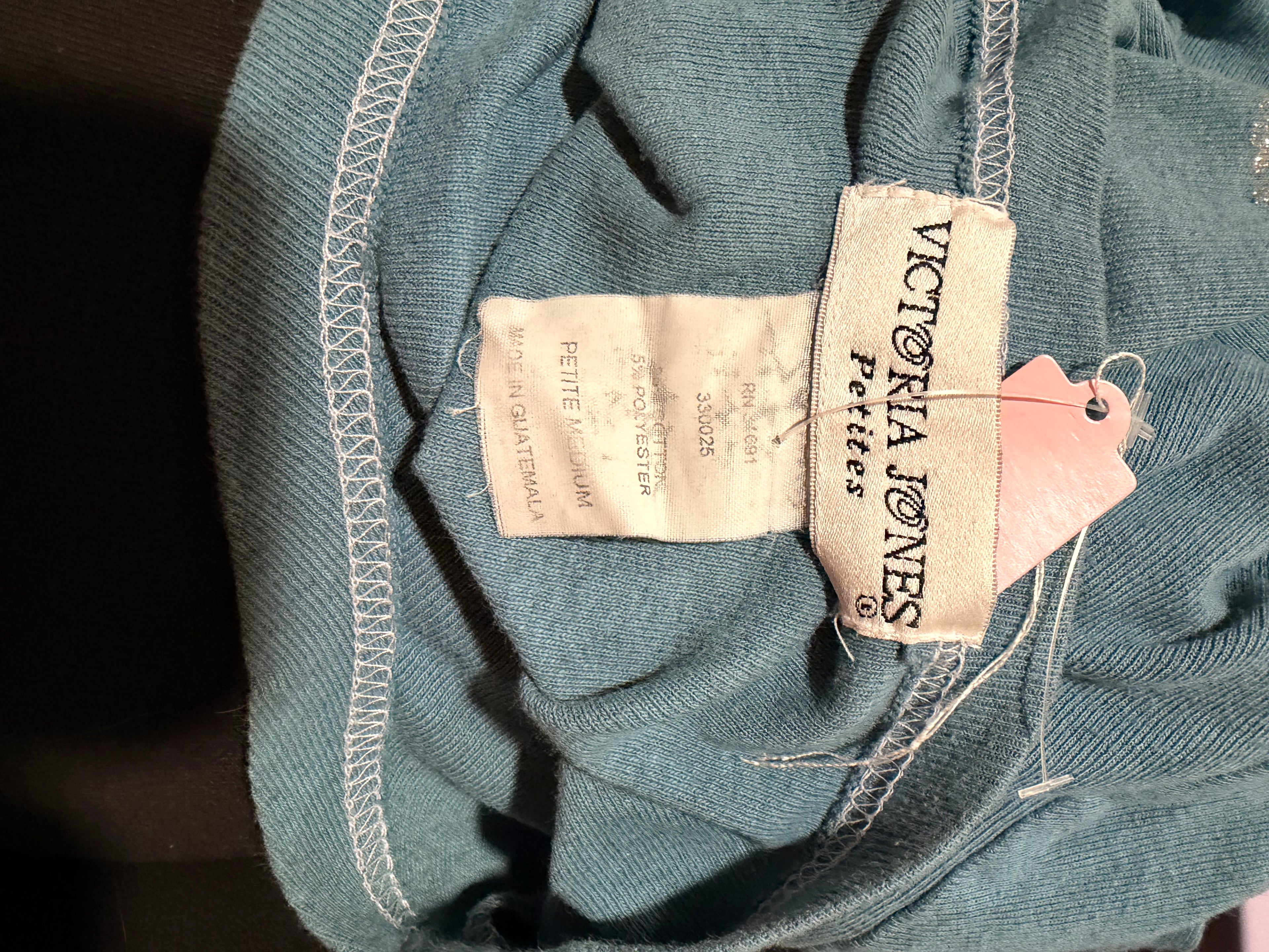 Y2K Teal Top with Silver Embellishments