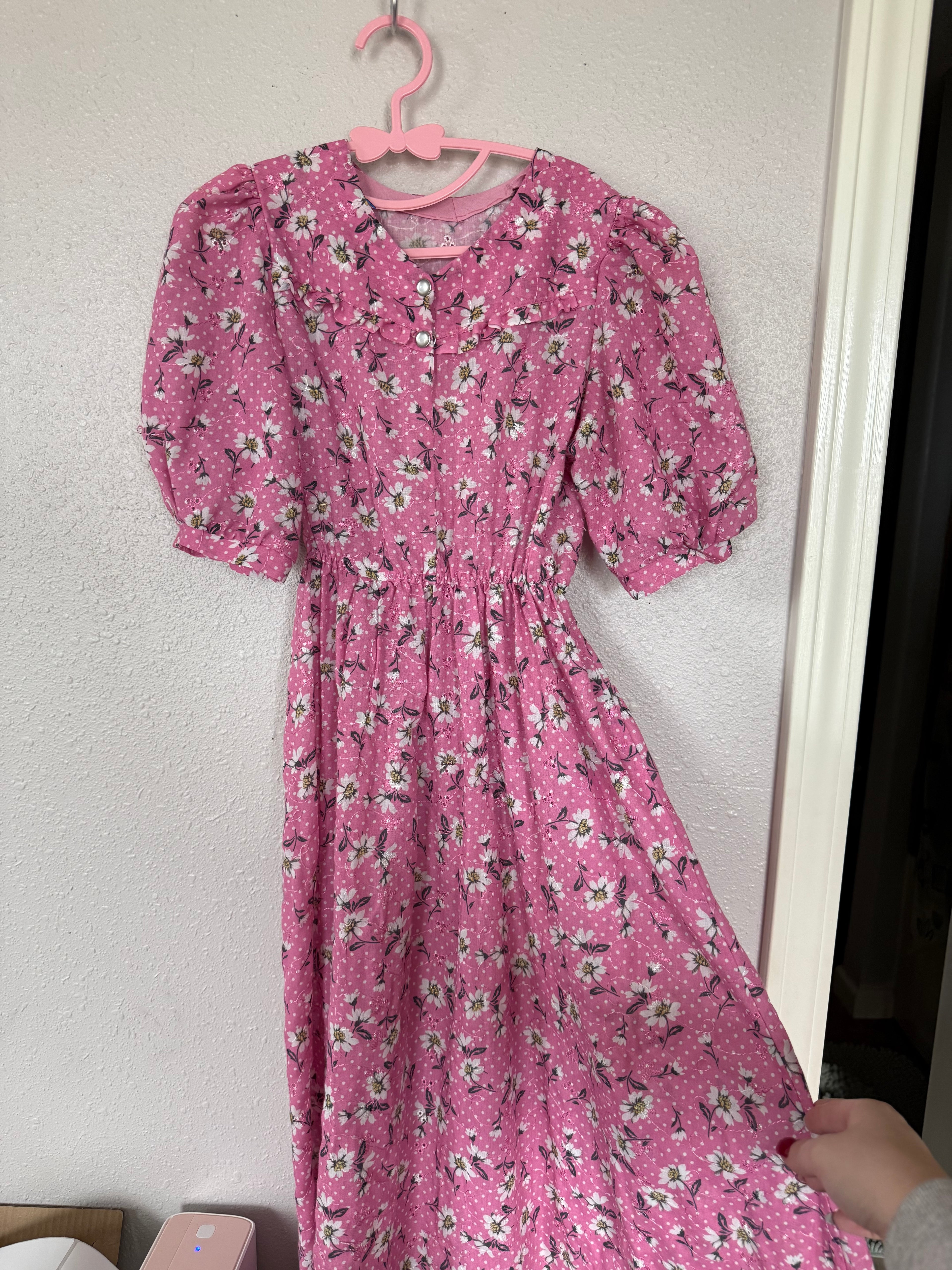 Vintage Pink Floral Dress