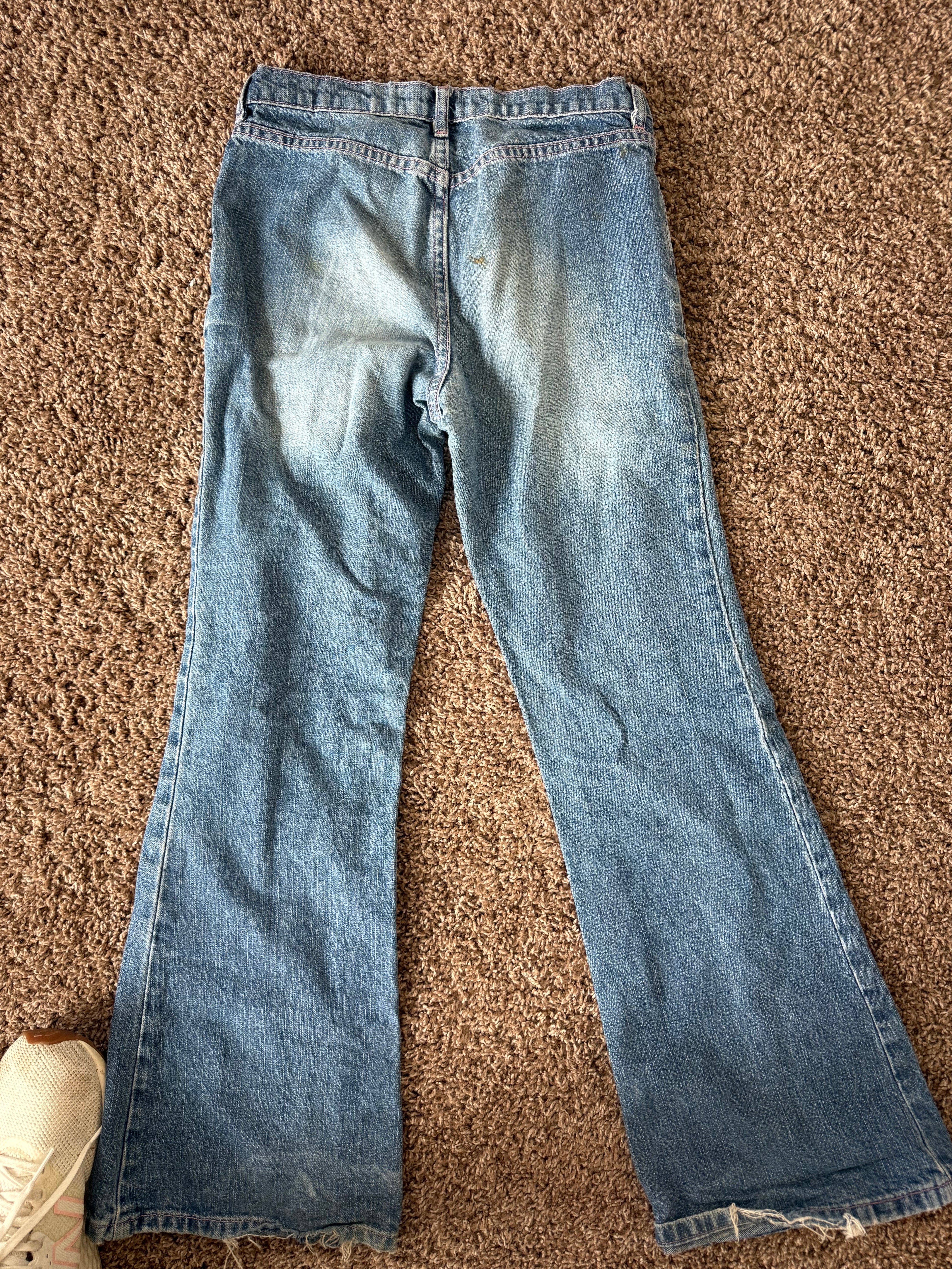 Vintage Lace Up Denim with Pink Details
