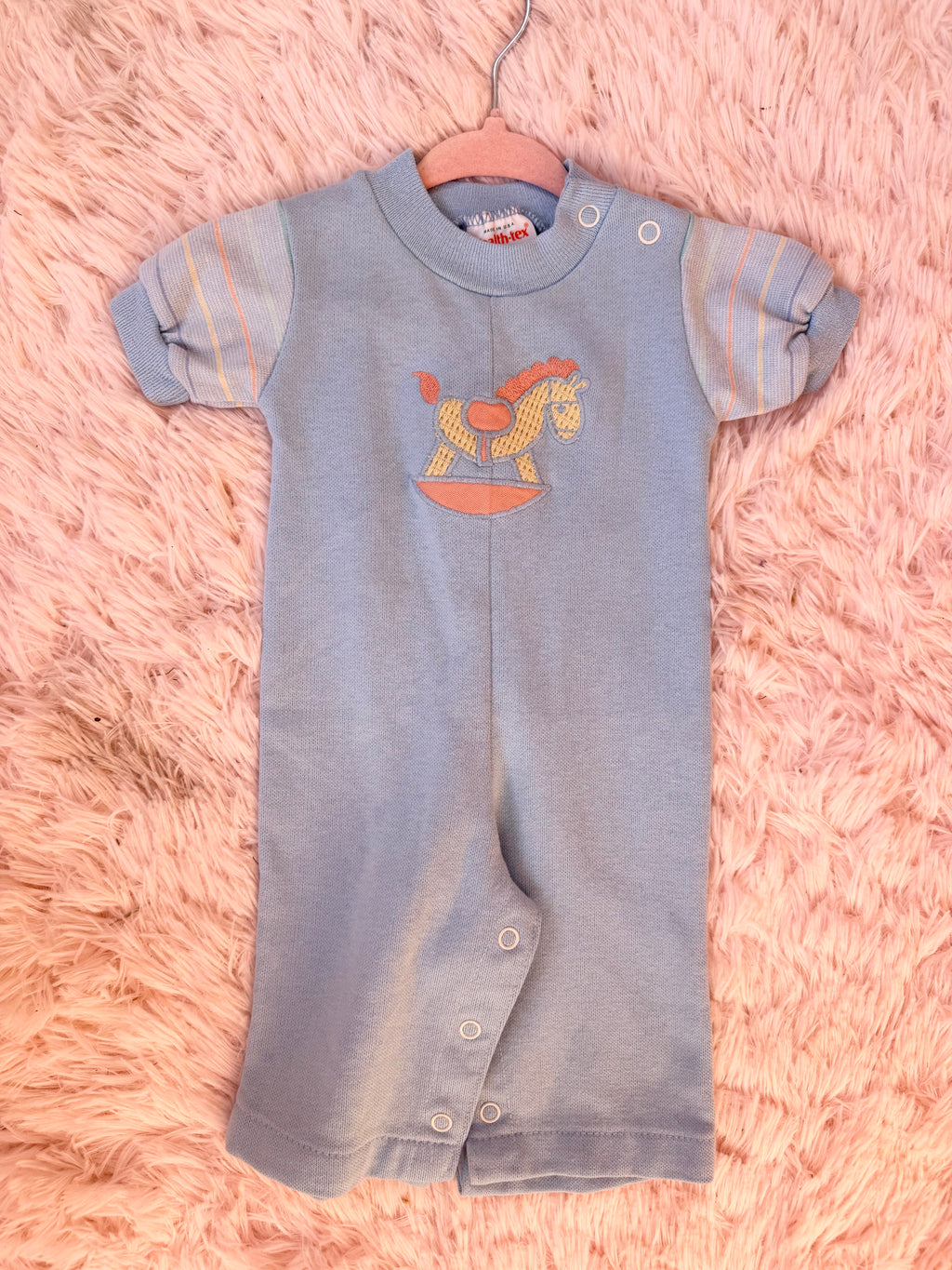 Vintage Blue Rocking Horse Jumpsuit