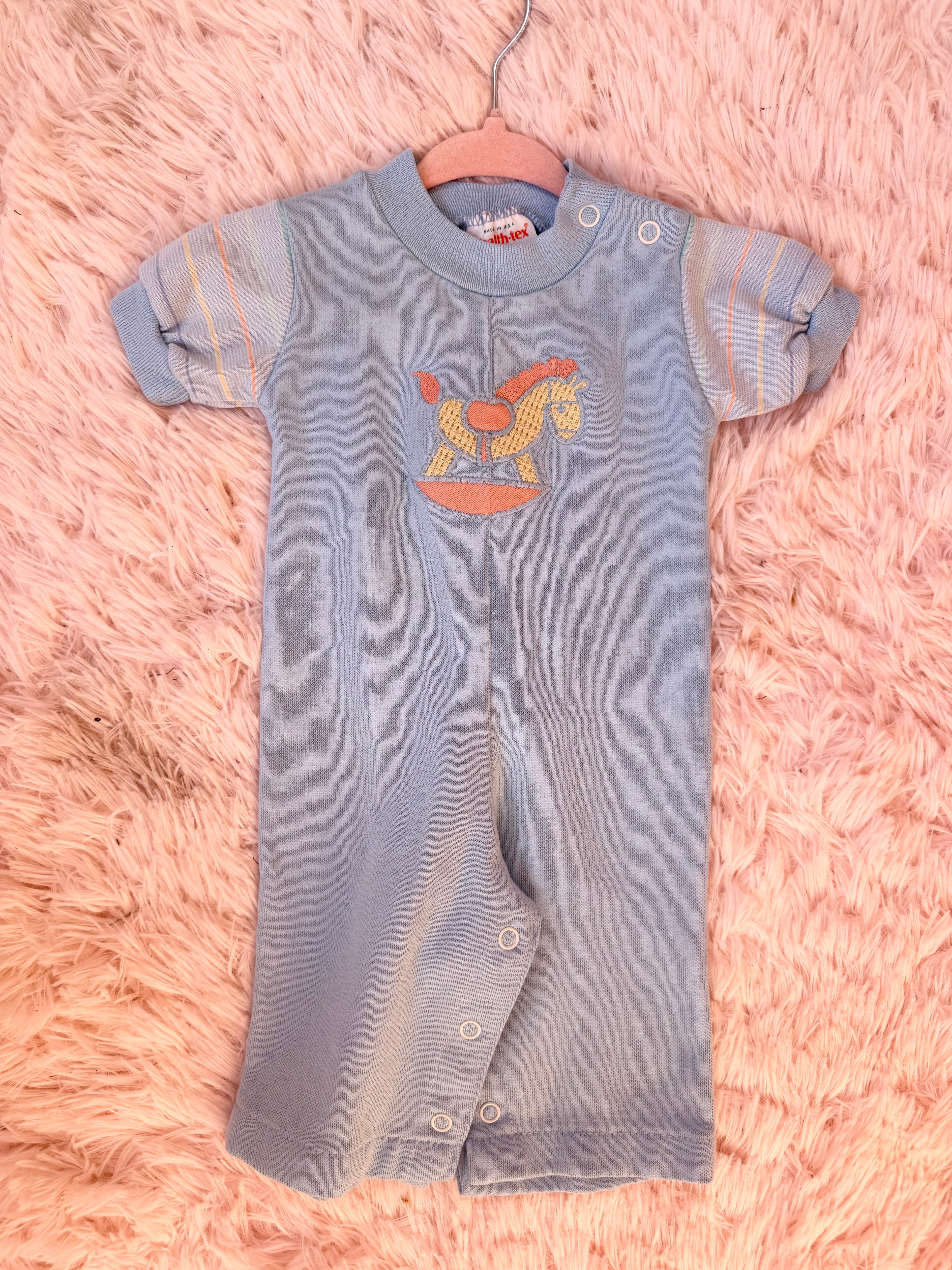 Vintage Blue Rocking Horse Jumpsuit
