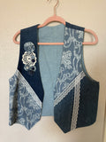 Vintage Handmade Denim & Lace Vest ￼