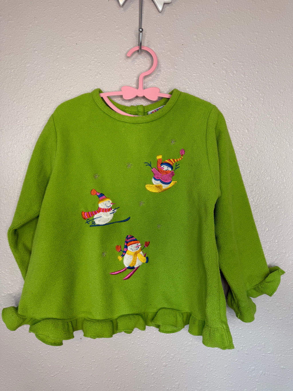 Y2K Snowman Ski Fleece Top