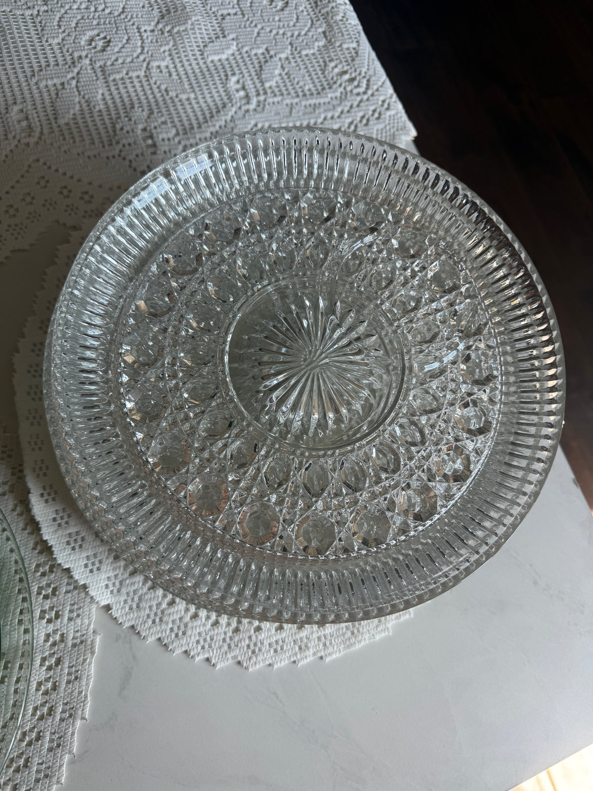 Vintage Crystal Dinner Plates — Set of 8