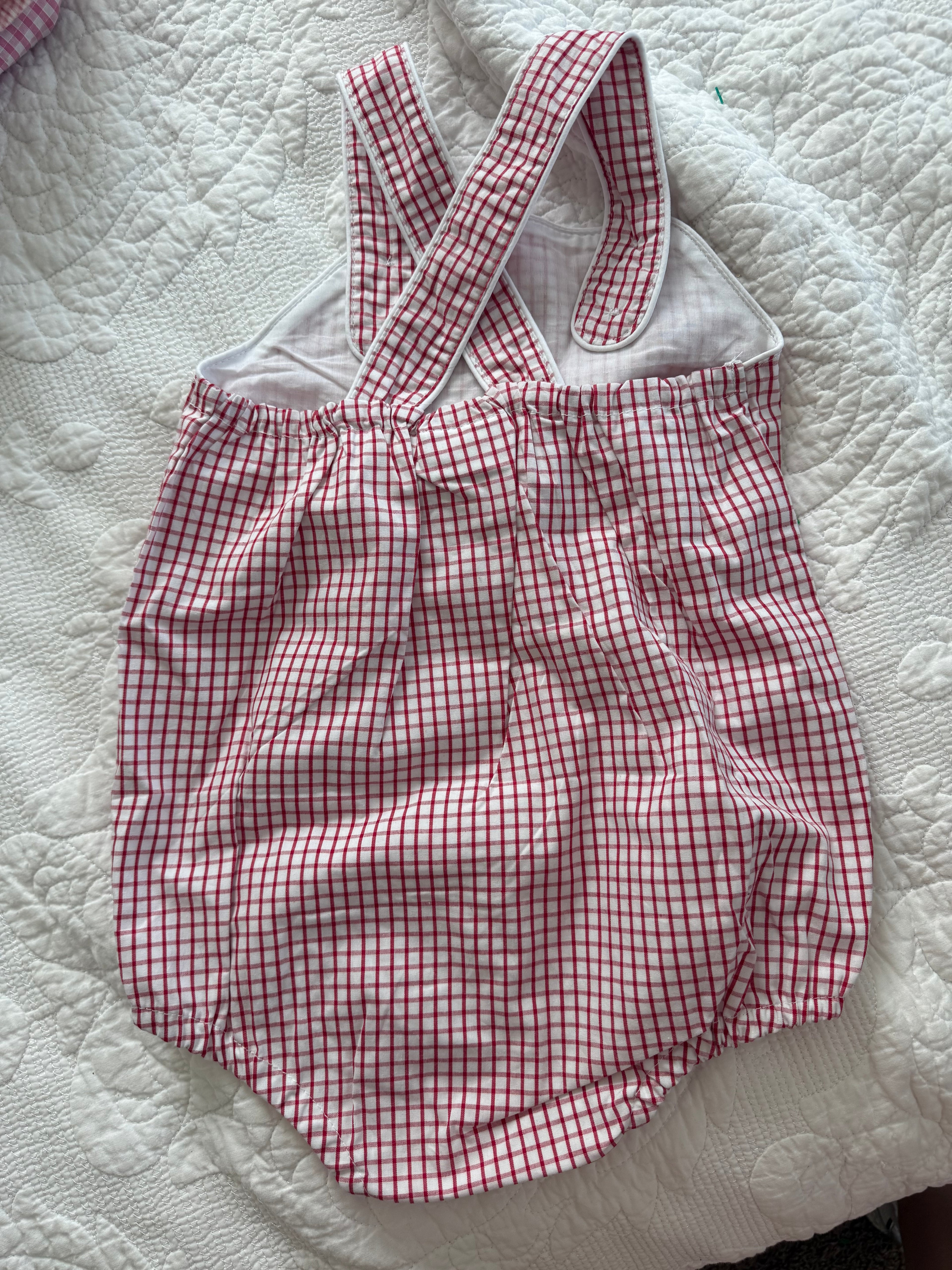 Vintage Red Gingham Overalls