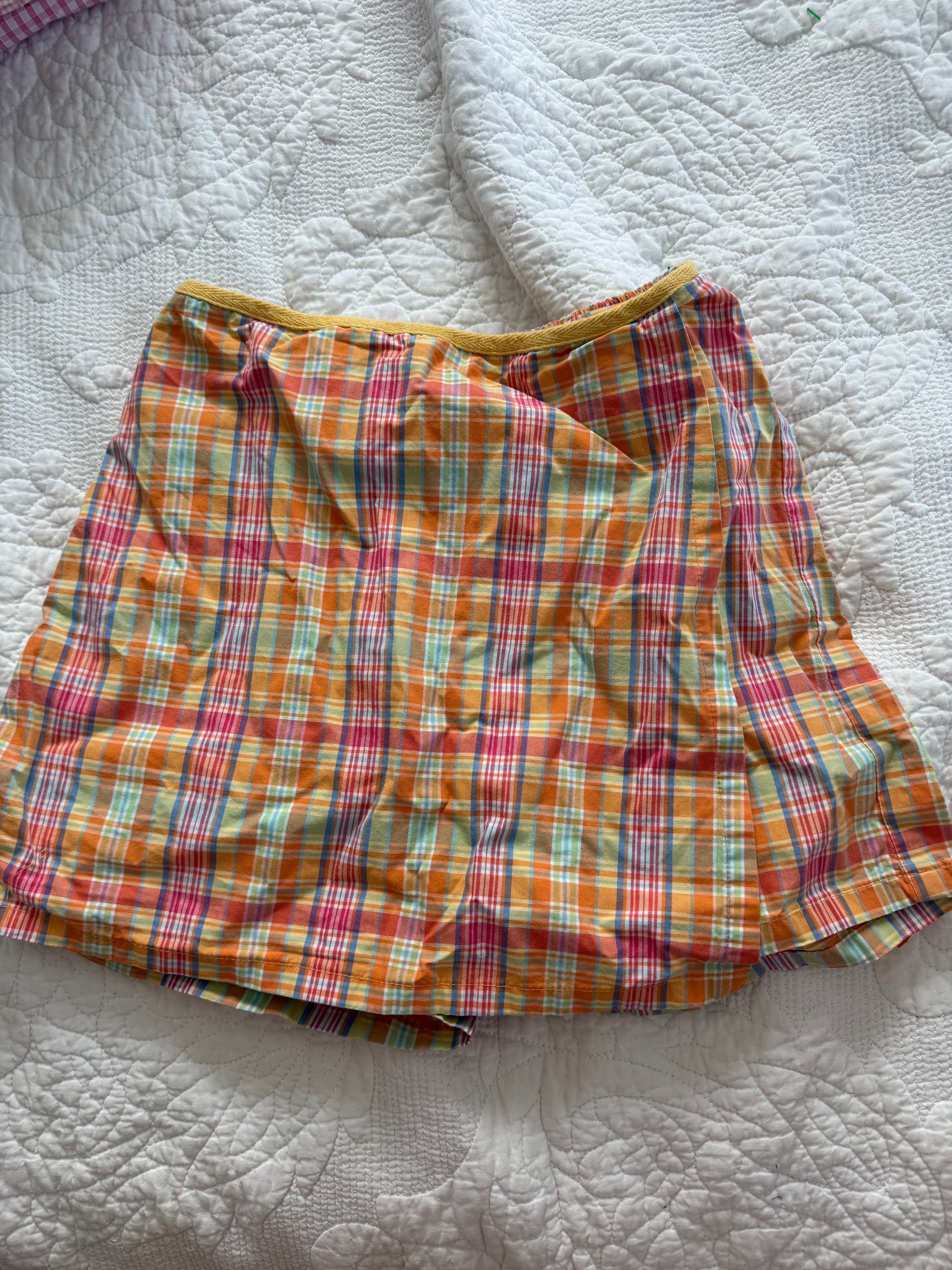 Vintage Colorful Plaid Skort