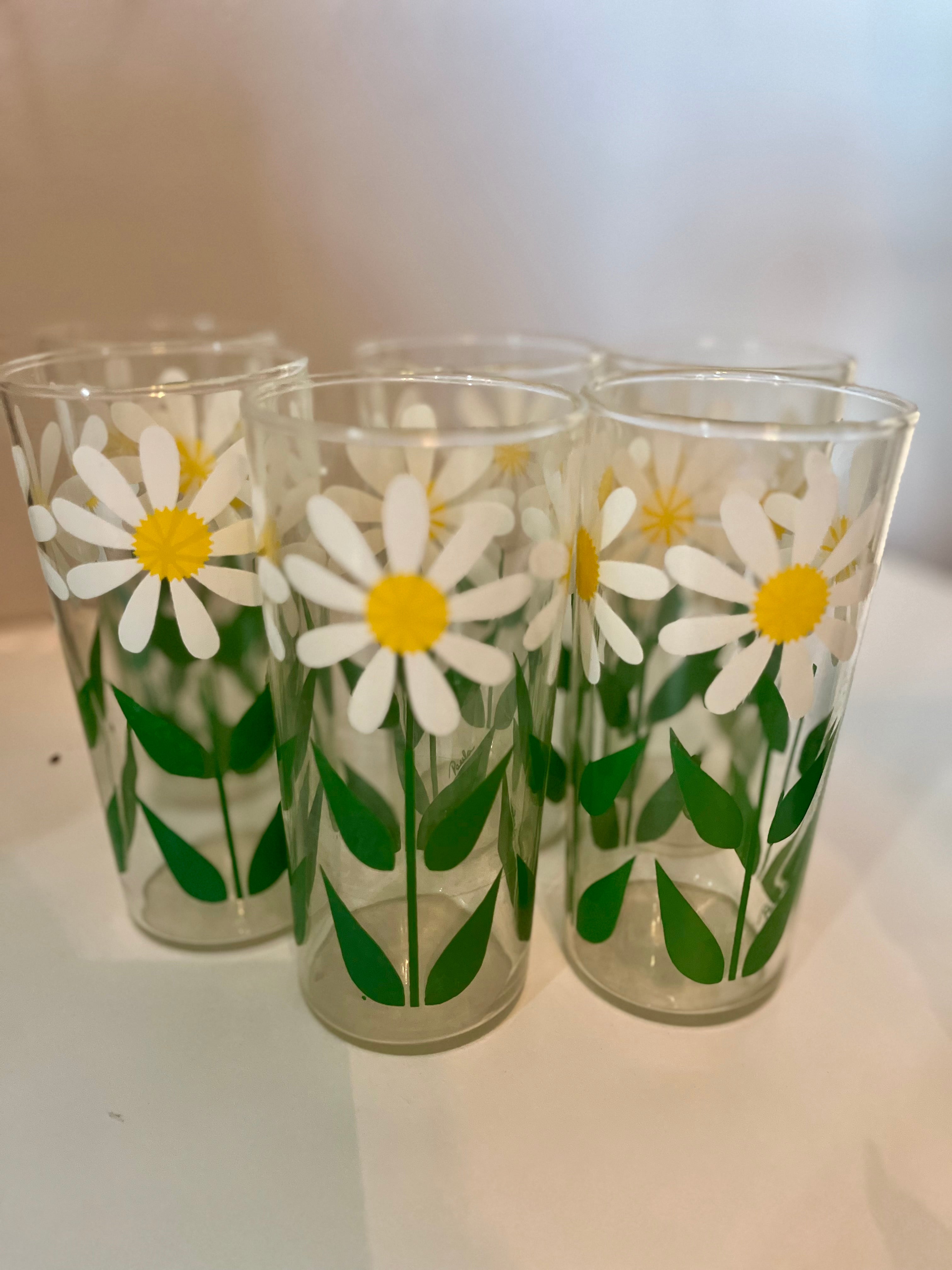 1960’s Floral Glasses - set of 6