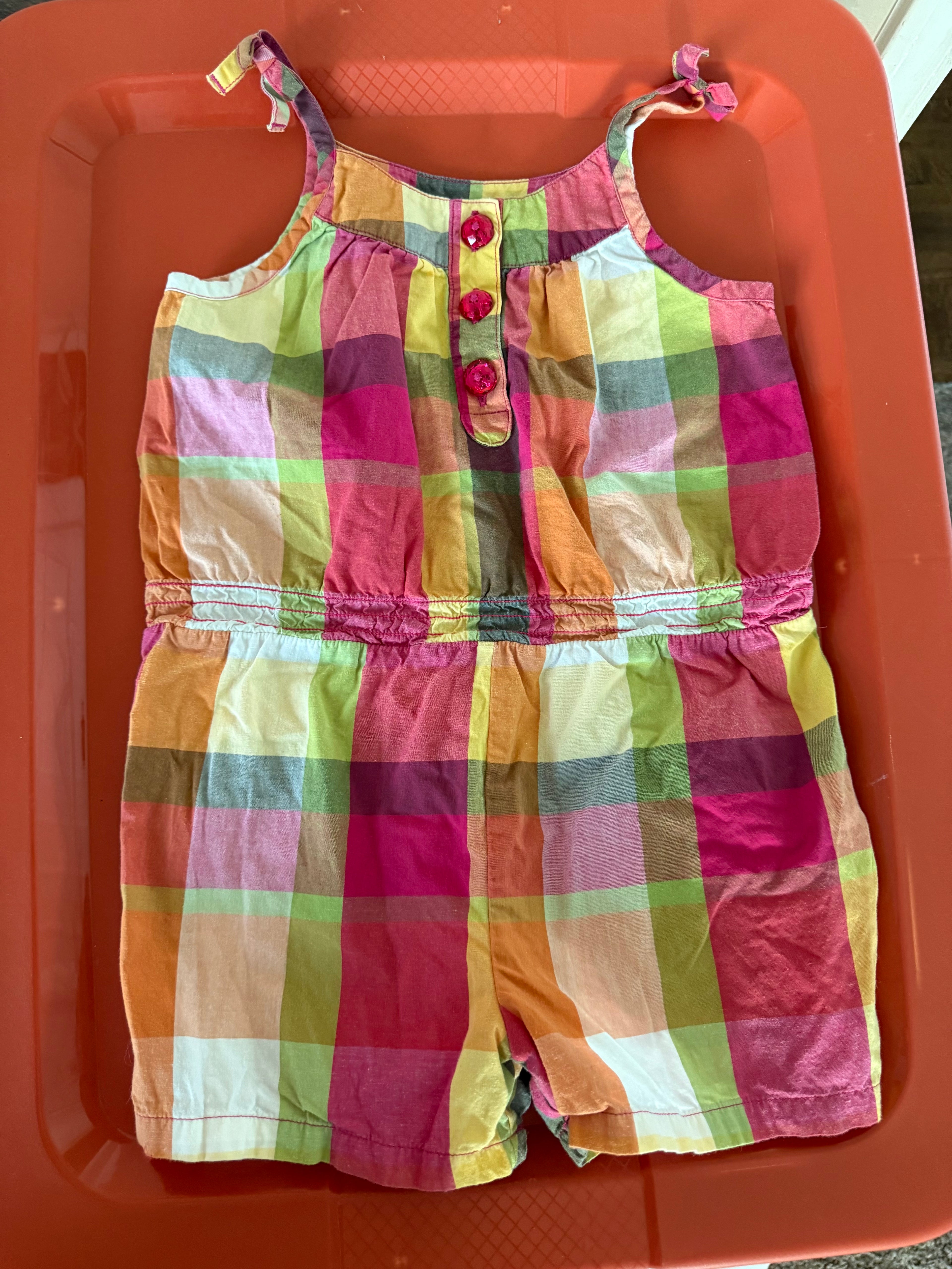 Y2K Colorful Plaid Romper