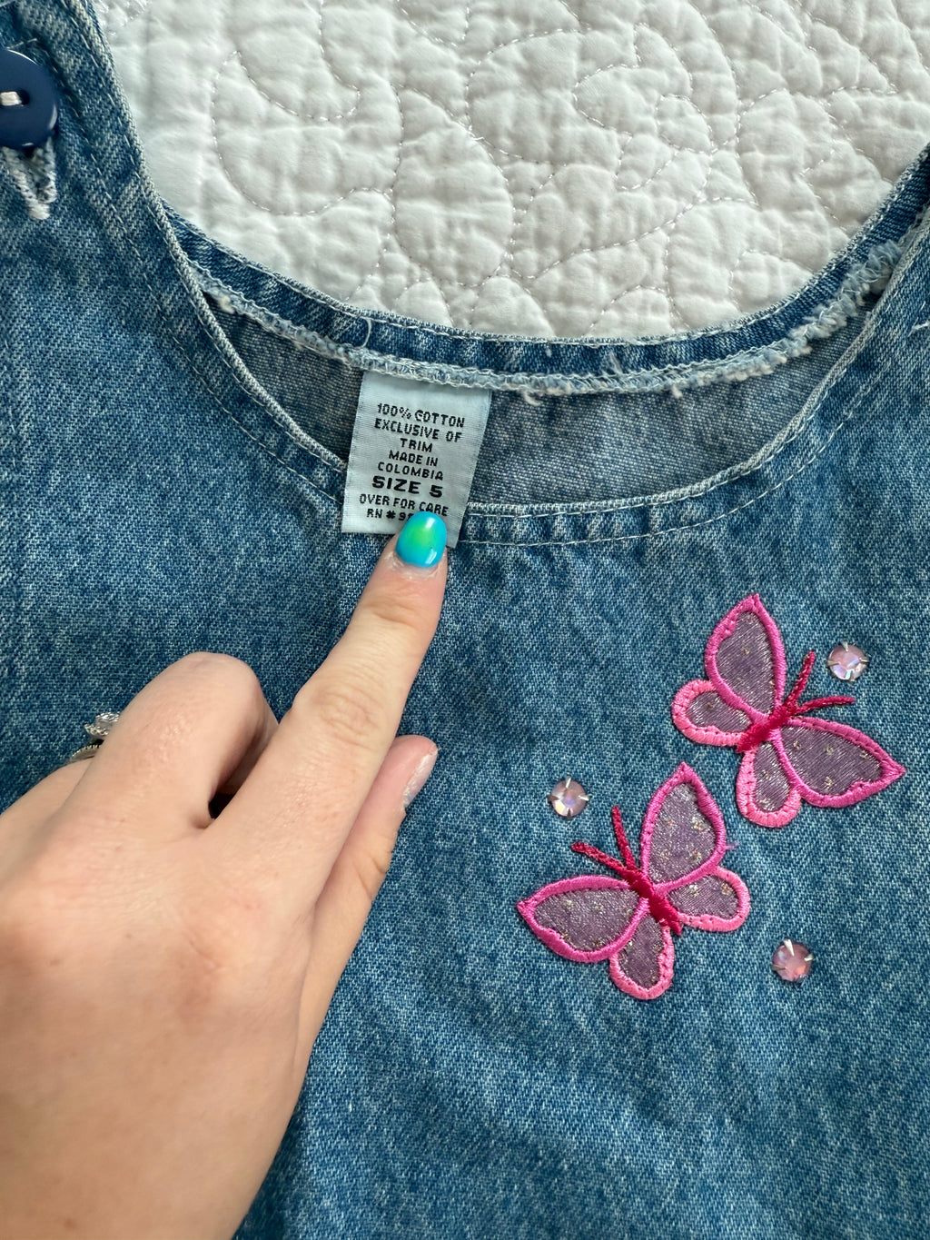 Vintage Denim Butterfly Dress