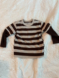 Y2K Brown Striped Tee over Brown Long Sleeve