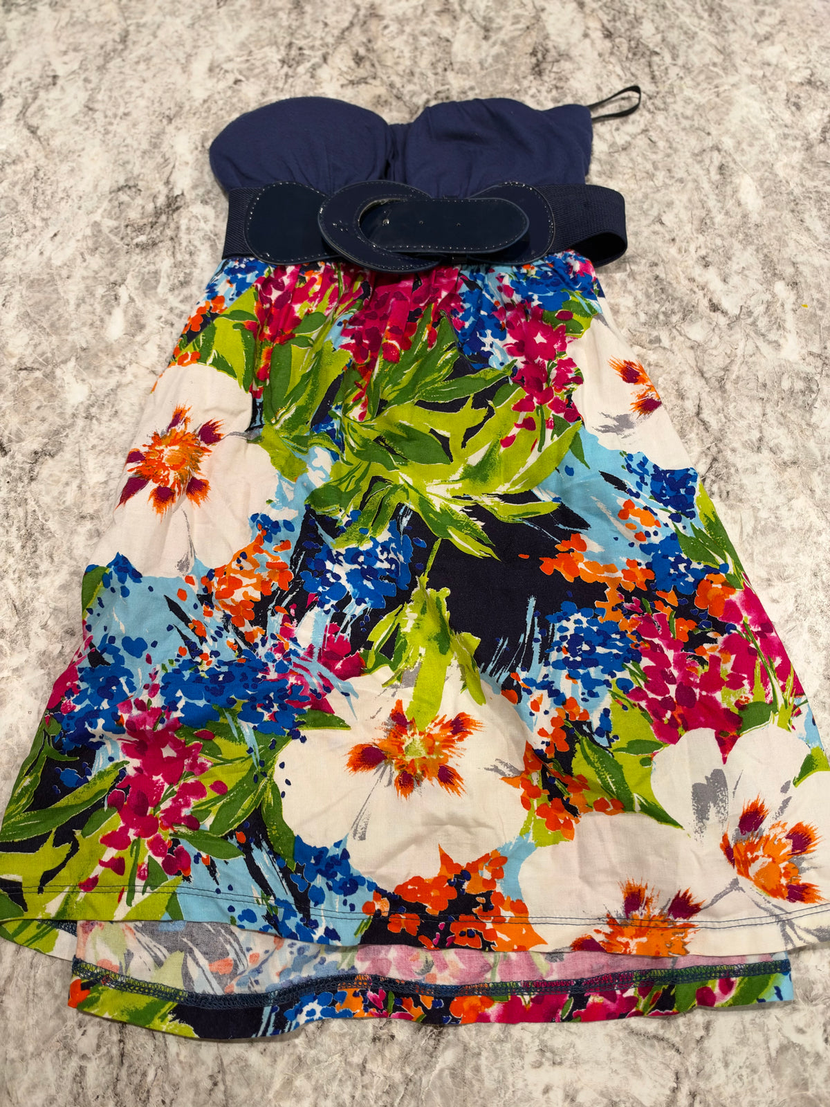 Y2K Body Central Padded Floral Strapless Dress
