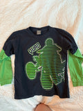 Y2K Quad Tee with Green Undersleeve